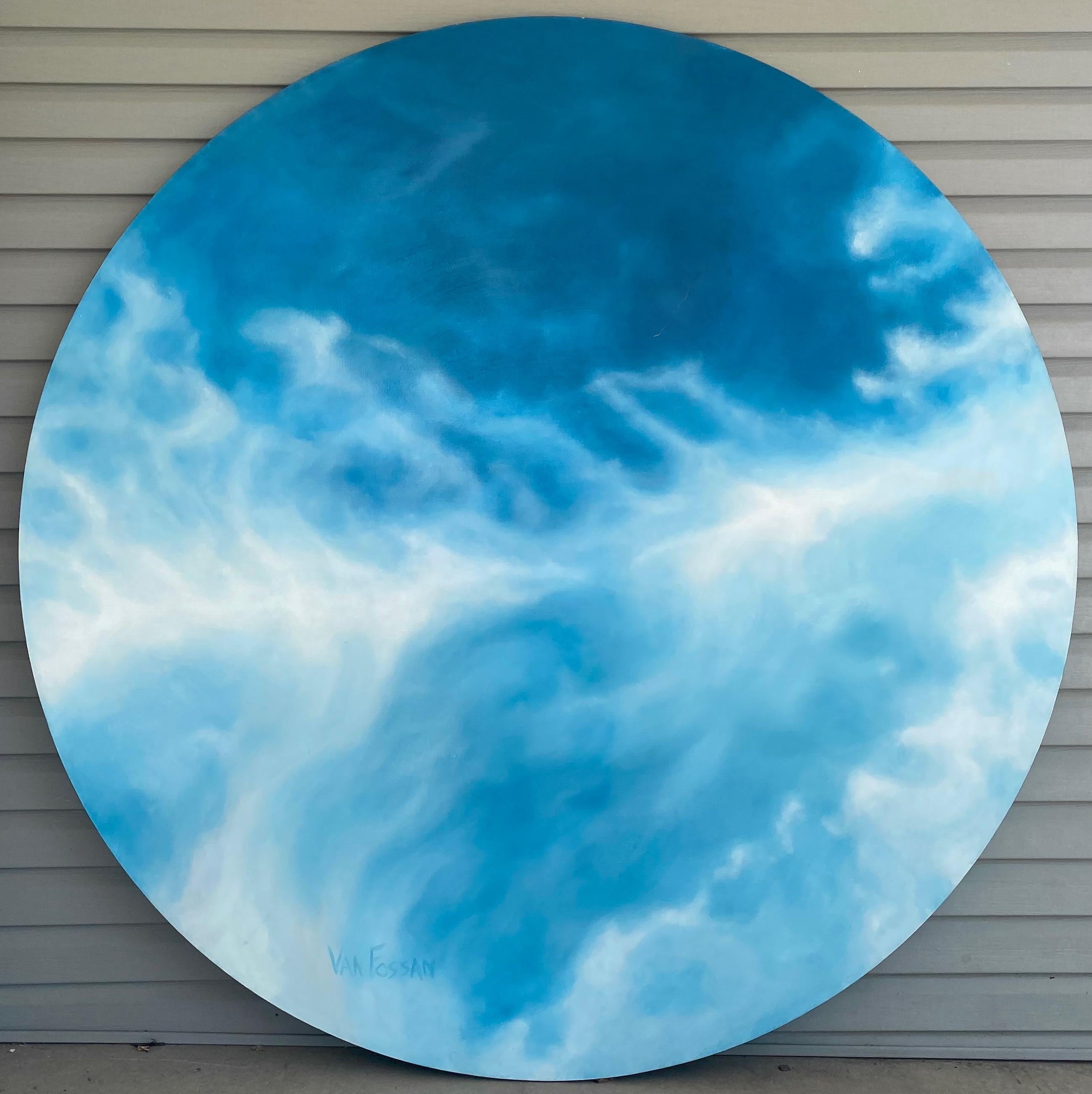James Van Fossan Figurative Painting - "Sky 43" Oil Painting