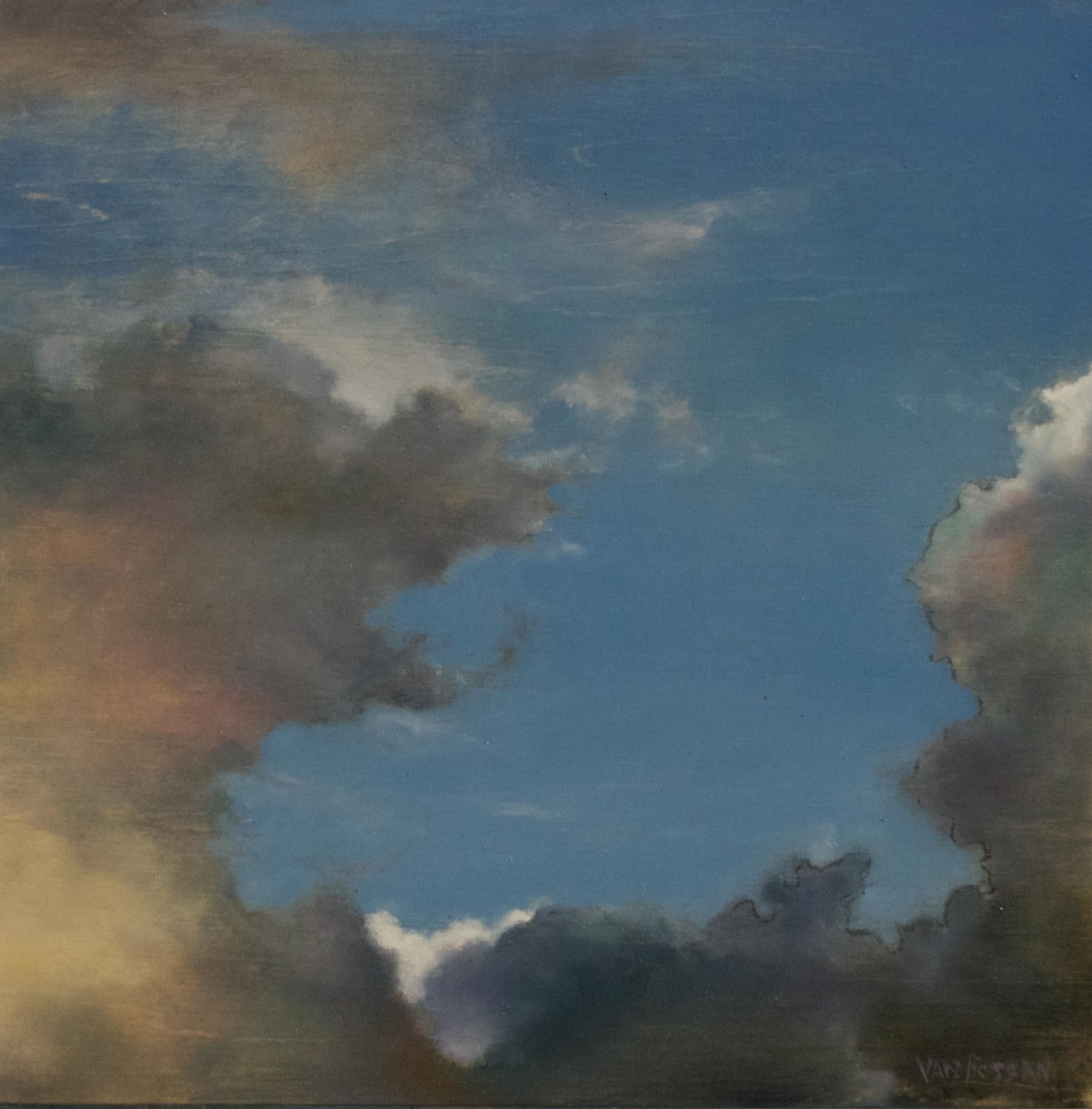 James Van Fossan Figurative Painting - "Sky 61" Oil Painting