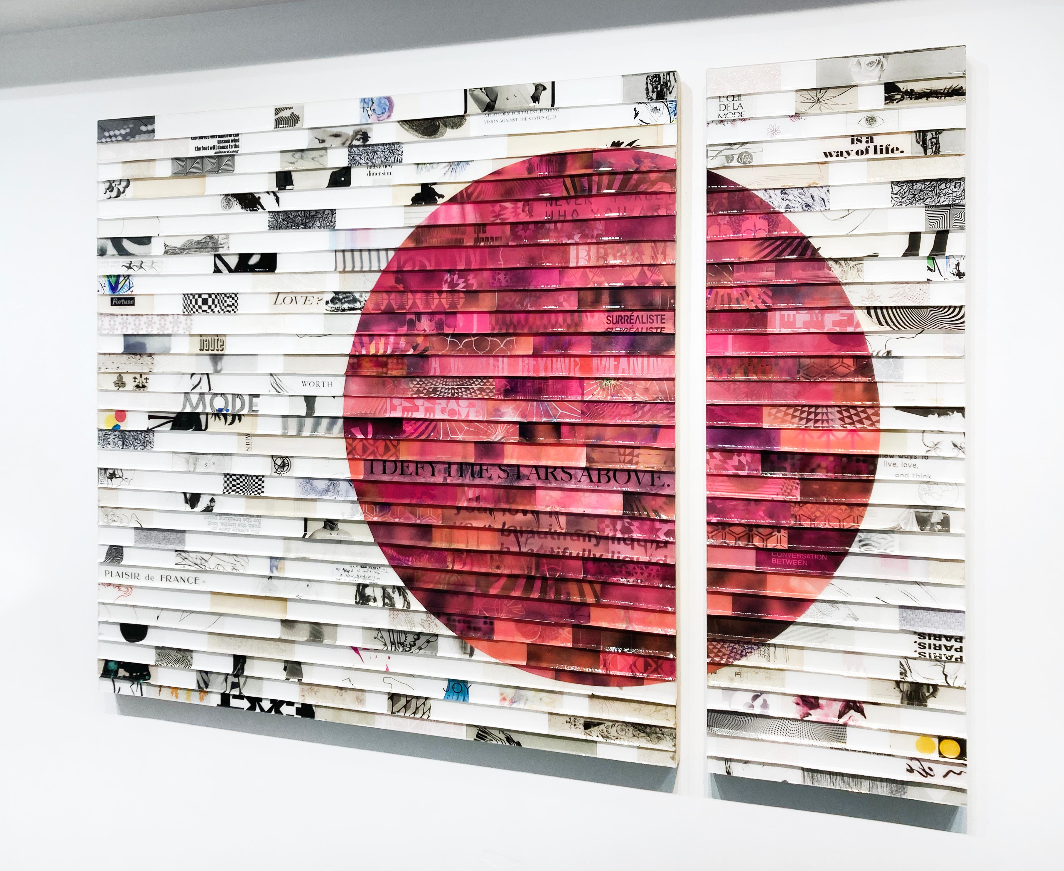 Artist:  Verbicky, James
Title:  Citta Samtana Diptych (The Stars Above)
Date:  2021
Medium:  Mixed media, resin on wood panel
Unframed Dimensions:  60