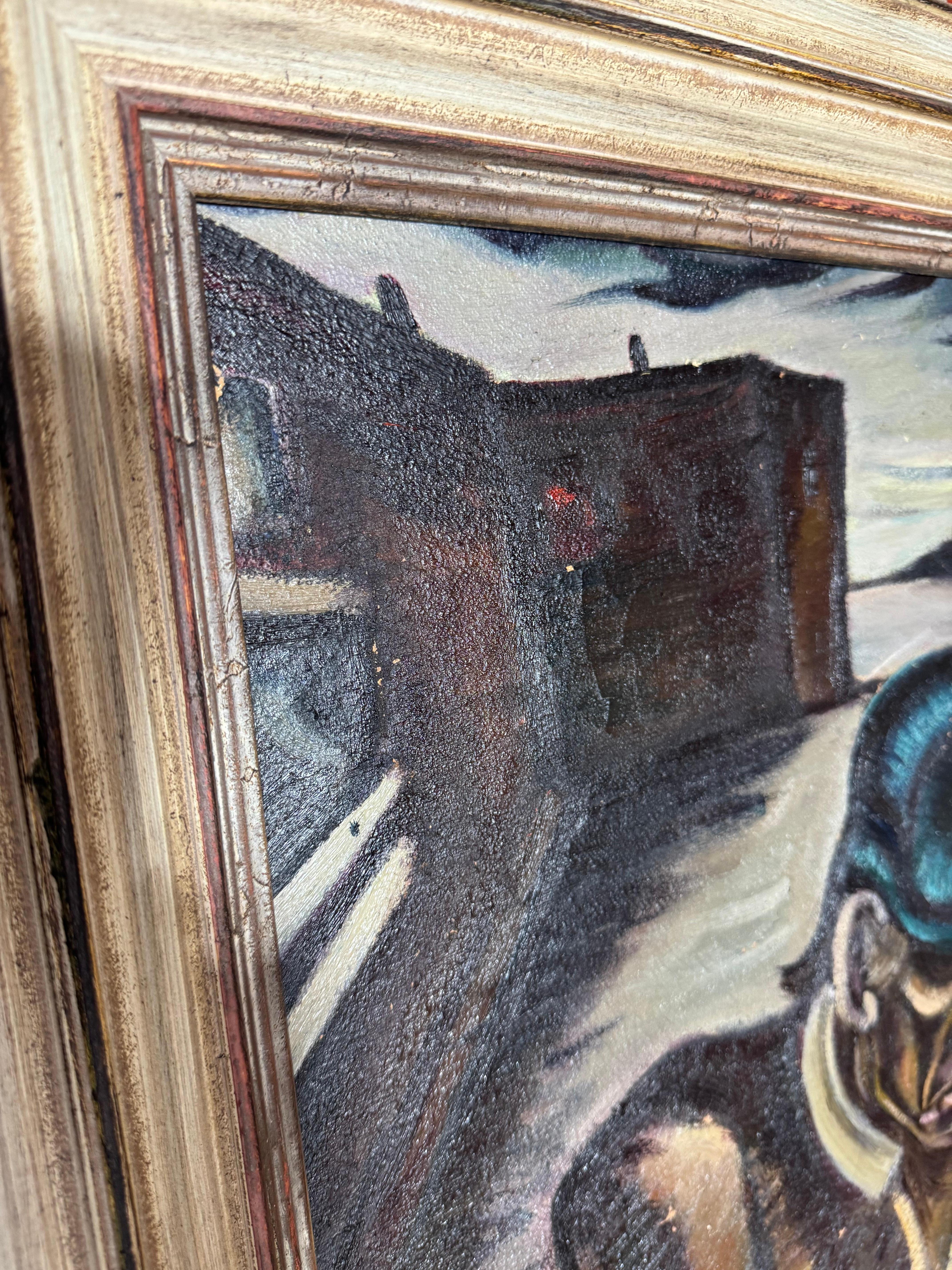 James Vullo  Öl auf Leinwand .. W.P.A. /ASHCAN Porträt eines Mannes 1930er Jahre (Mitte des 20. Jahrhunderts) im Angebot