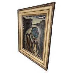 James Vullo  Öl auf Leinwand .. W.P.A. /ASHCAN Porträt eines Mannes 1930er Jahre