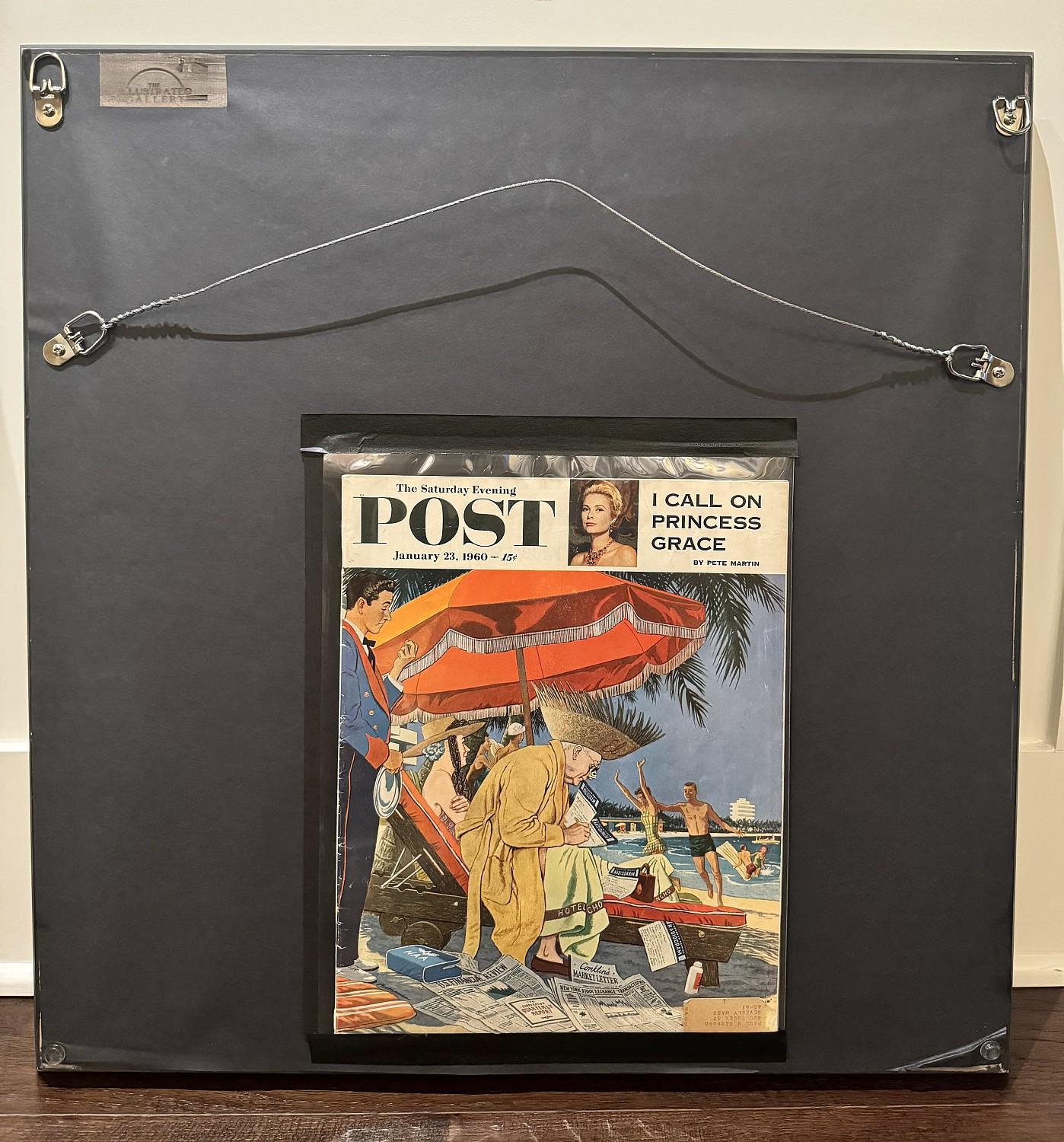 Businessman on the Beach, Originalcover für The Saturday Evening Post, 1960 – Painting von James W Williamson