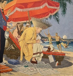 Hombre de negocios en la playa, portada original para The Saturday Evening Post, 1960