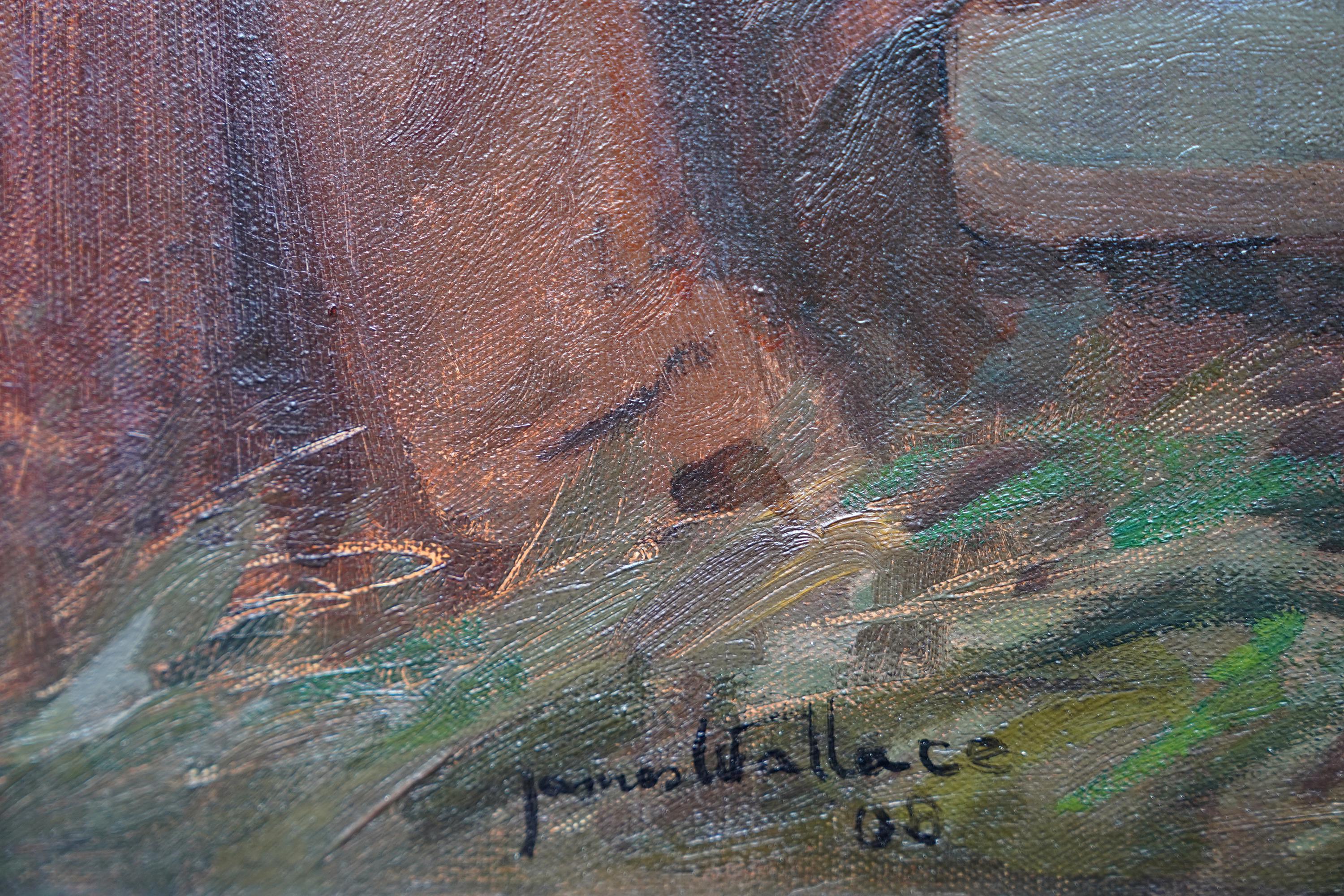 Rendezvous – schottisches Kunstporträt, Ölgemälde von Elsie Viola Robinson, 1908  im Angebot 4