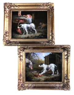 A Pair of 19th Century Animals Paintings, Oil Paint on Canvas, Old Master, Ward