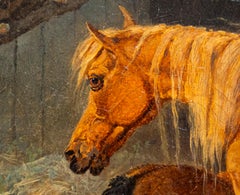 Mare and Foal in a Stable Interior, James Ward RA (1769 - 1859)