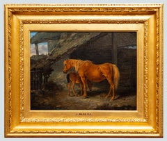 Yegua y potro en el interior de un establo, James Ward RA (1769 - 1859)