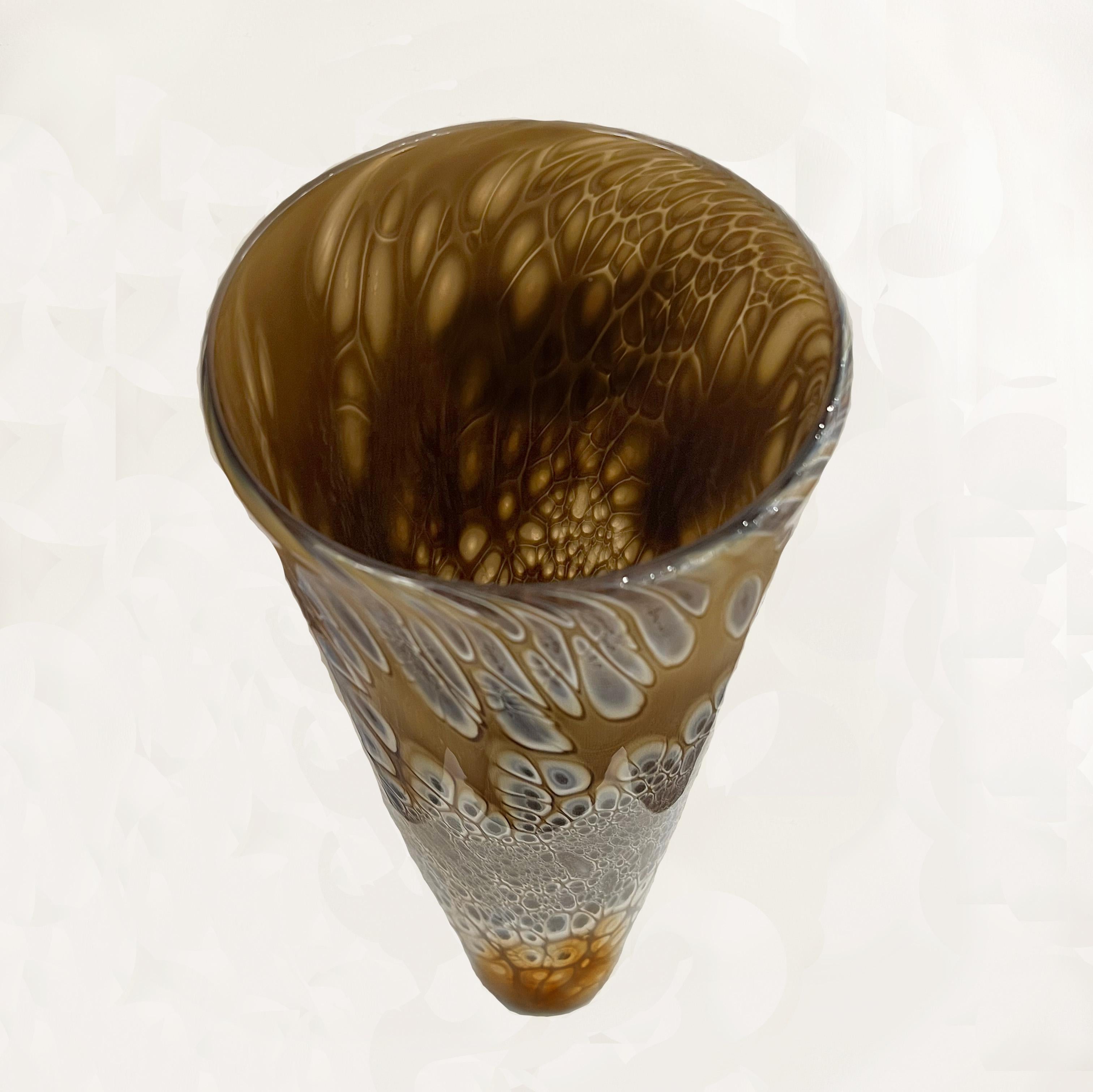 Iris Brown Cylinder Vase - Sculpture by James Wardhaugh