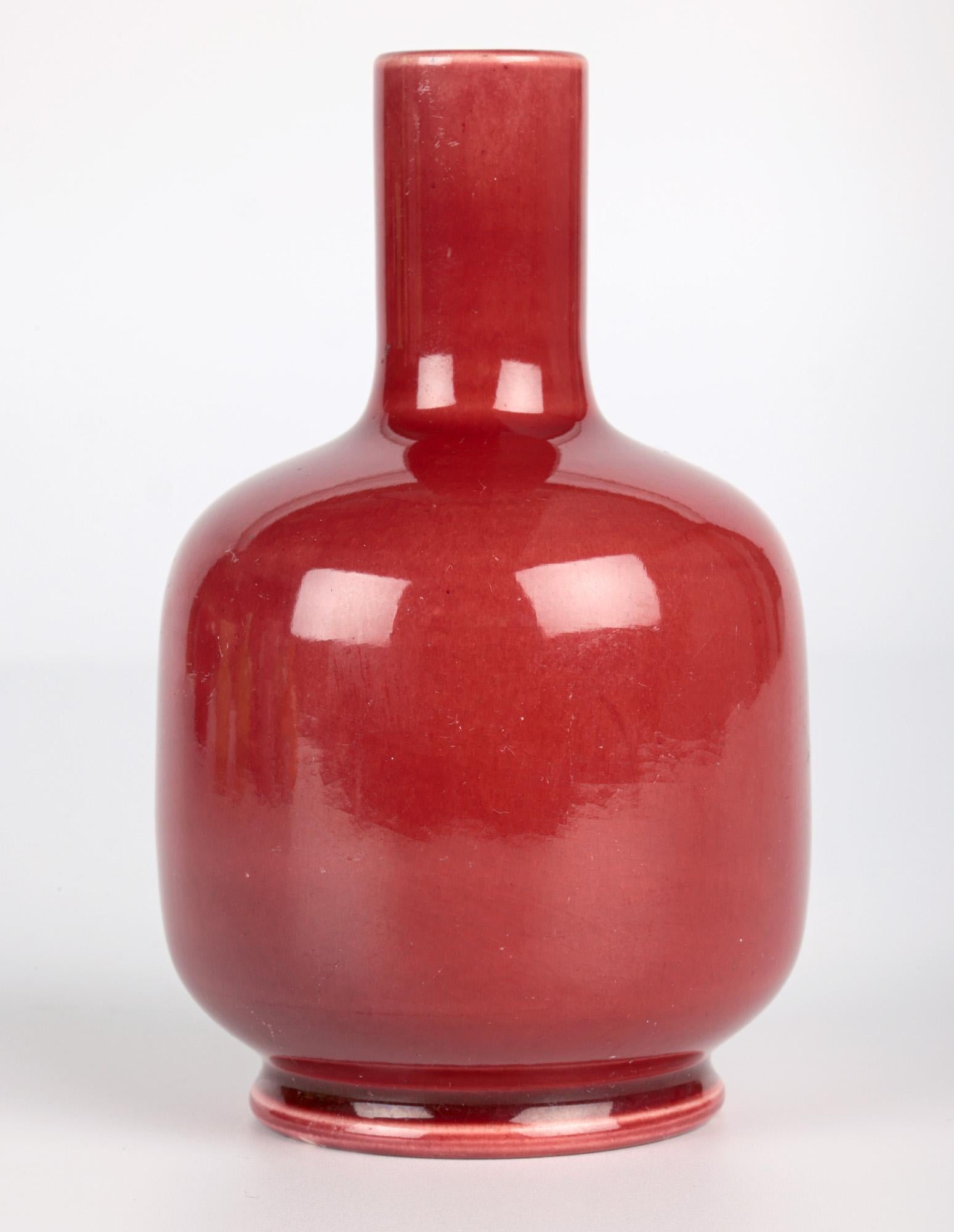 Hand-Crafted James Wardle Arts & Crafts Sang de Boeuf Glazed Bottle Vase