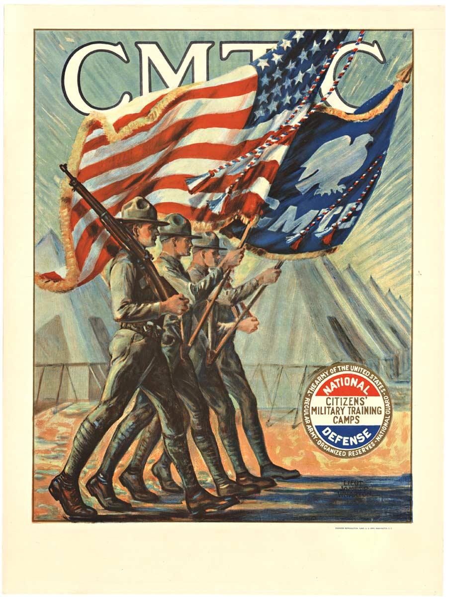 James Warton Print - Original 'CMTC  Citizens' Military Training Camps' vintage poster