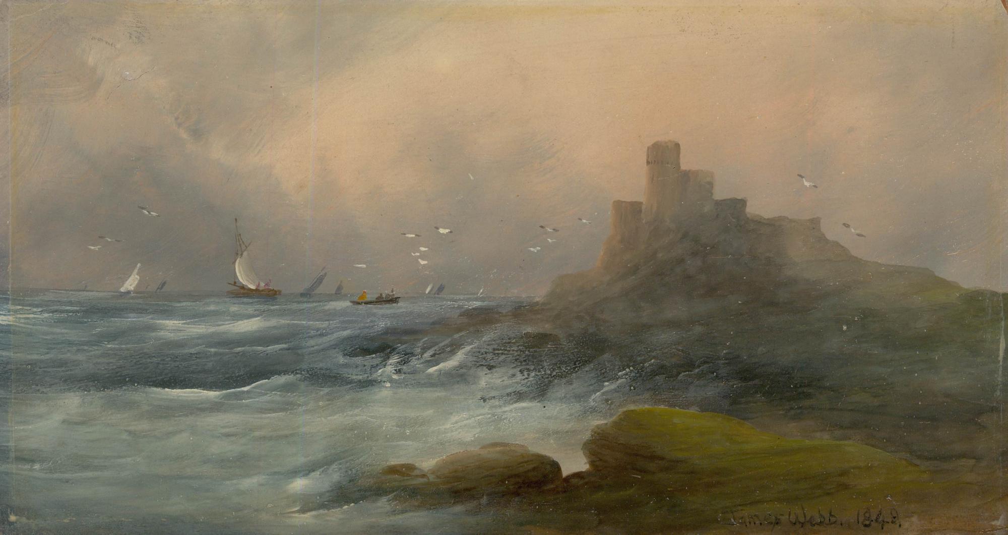 James Webb (1825-1895) - 1848 Oil, Castle on the Coast For Sale 1