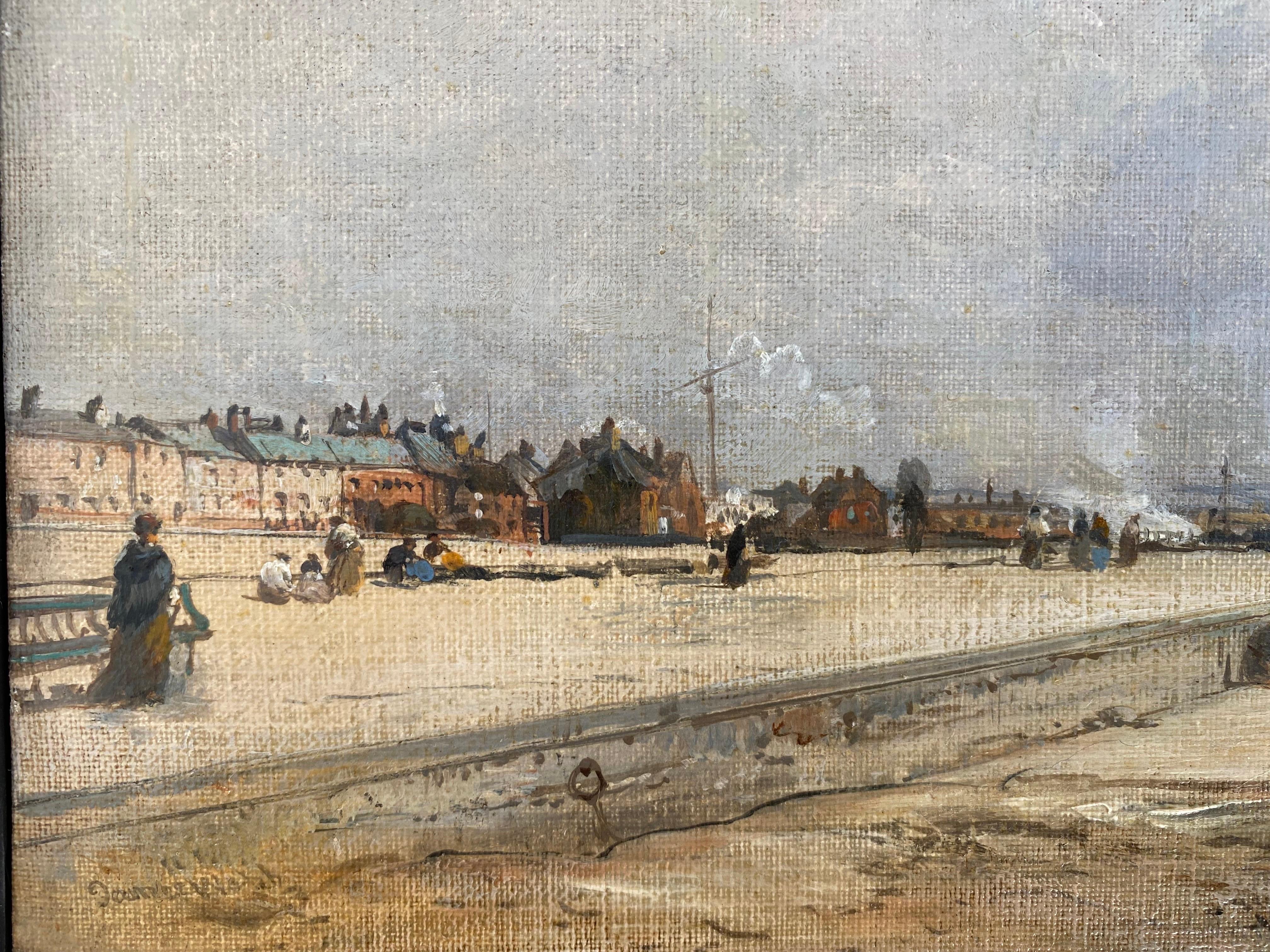 James Webb
1825 - 1895
Littlehampton, Sussex
Oil on board, signed lower left
Image size: 8 x 12 inches
Contemporary silver gilt frame

This painting has on the verso written by 
the artist that it was painted on the spot in September 1882.

James