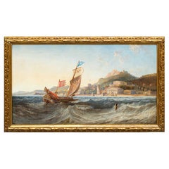 James Wilson Carmichael (1800–1868) A Trireme at the Harbor of an Acropolis