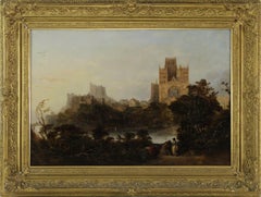 James Wilson Carmichael, 19th Century Oil Painting, A View of Durham Castle