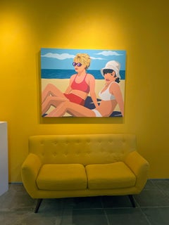 Retro_Pop_Female Portrait/Figurative_Acrylic/Gloss_James Wolanin, Beach Duo