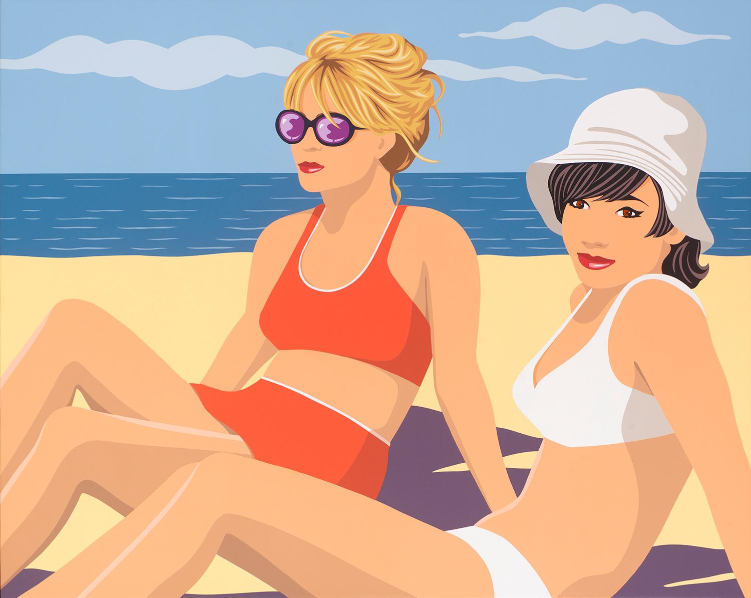 Retro_Pop_Female Portrait/Figurative_Acrylic/Gloss_James Wolanin, Beach Duo