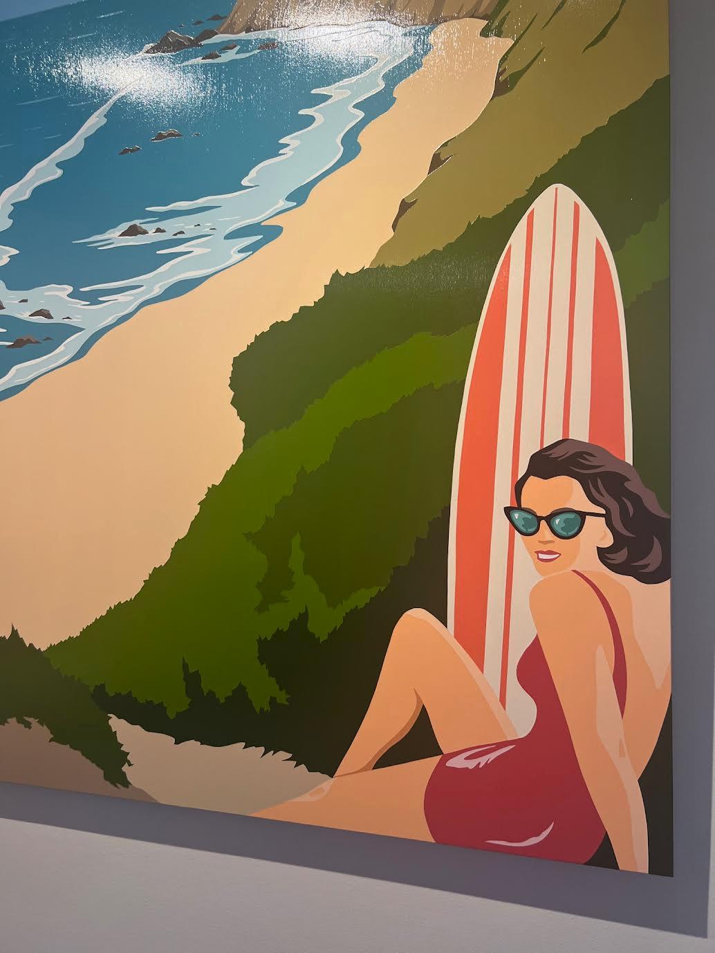 Retro_Pop_Portrait_Surfboard_Acrylic/Gloss_California Soul_James Wolanin, 2023 For Sale 1