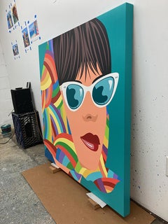 Sogno a colori_James Wolanin_Acrilico/Lacca lucida/Pannello_Retro_Pop_Ritratto