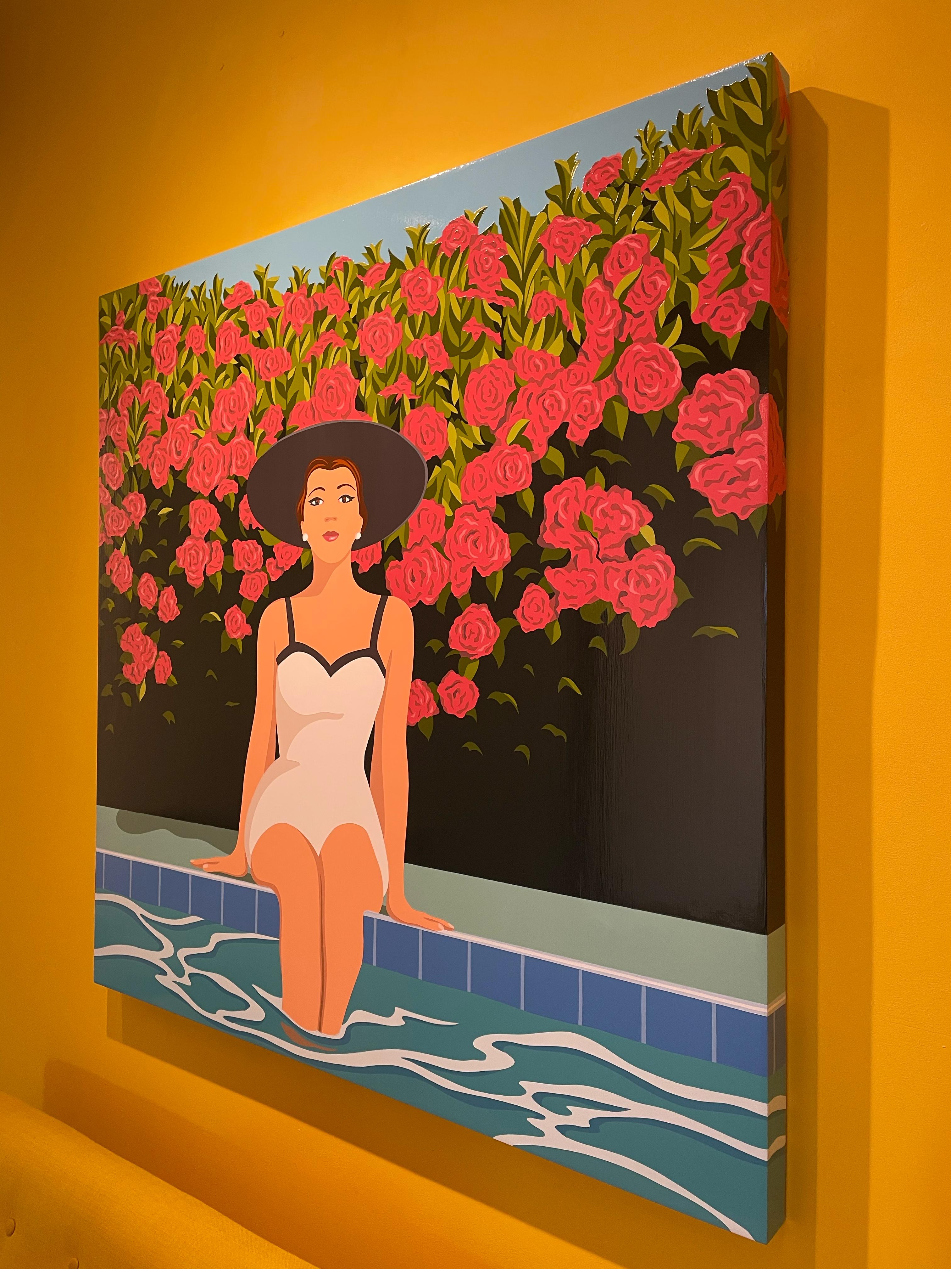Retro Pop-Porträt von Frauen in Acryl auf Täfelung_Ciao Bella von James Wolanin im Angebot 3