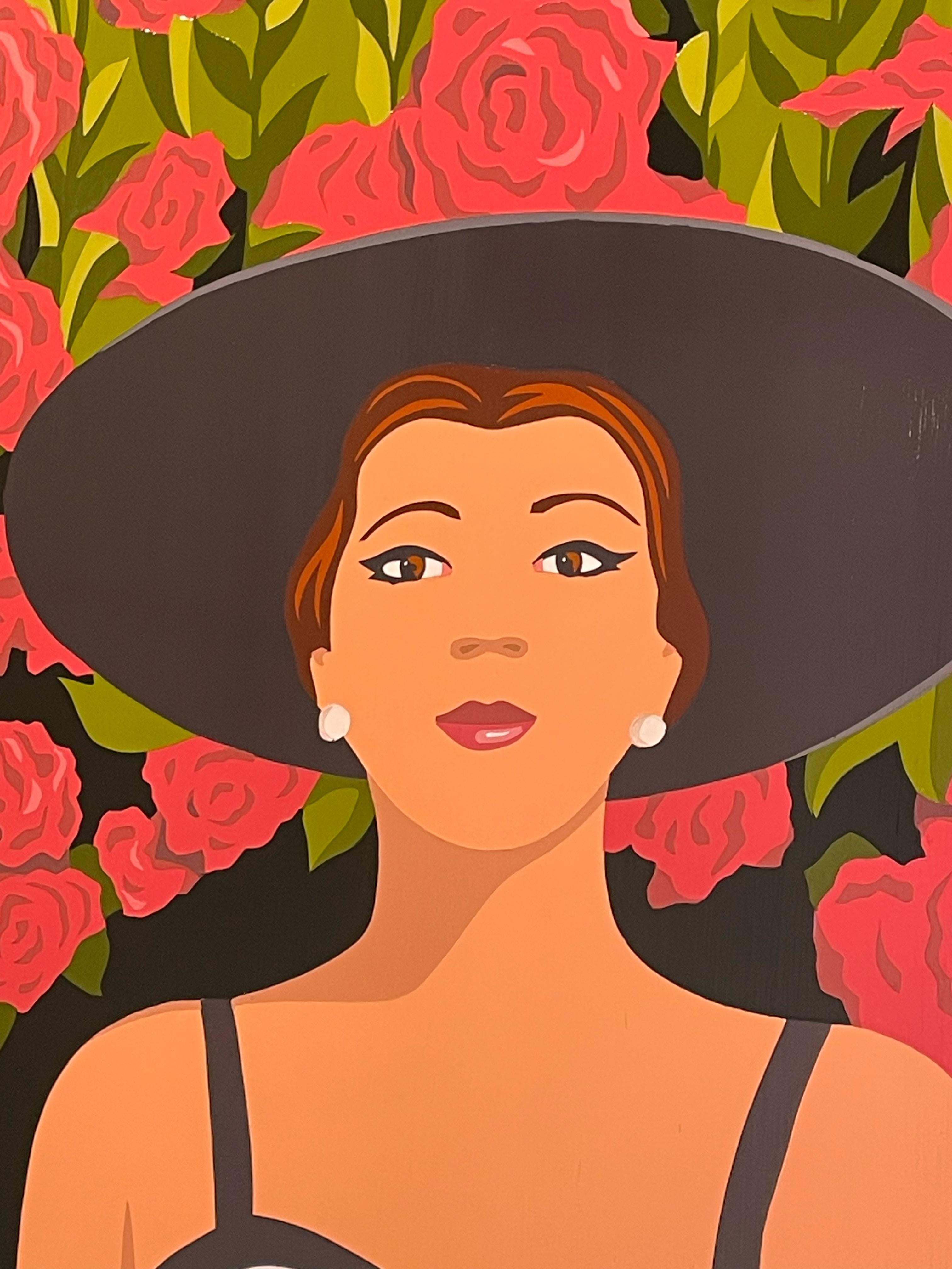 Retro Pop-Porträt von Frauen in Acryl auf Täfelung_Ciao Bella von James Wolanin im Angebot 4