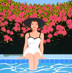 Retrato retro pop de mujer en acrílico sobre panel_Ciao Bella de James Wolanin