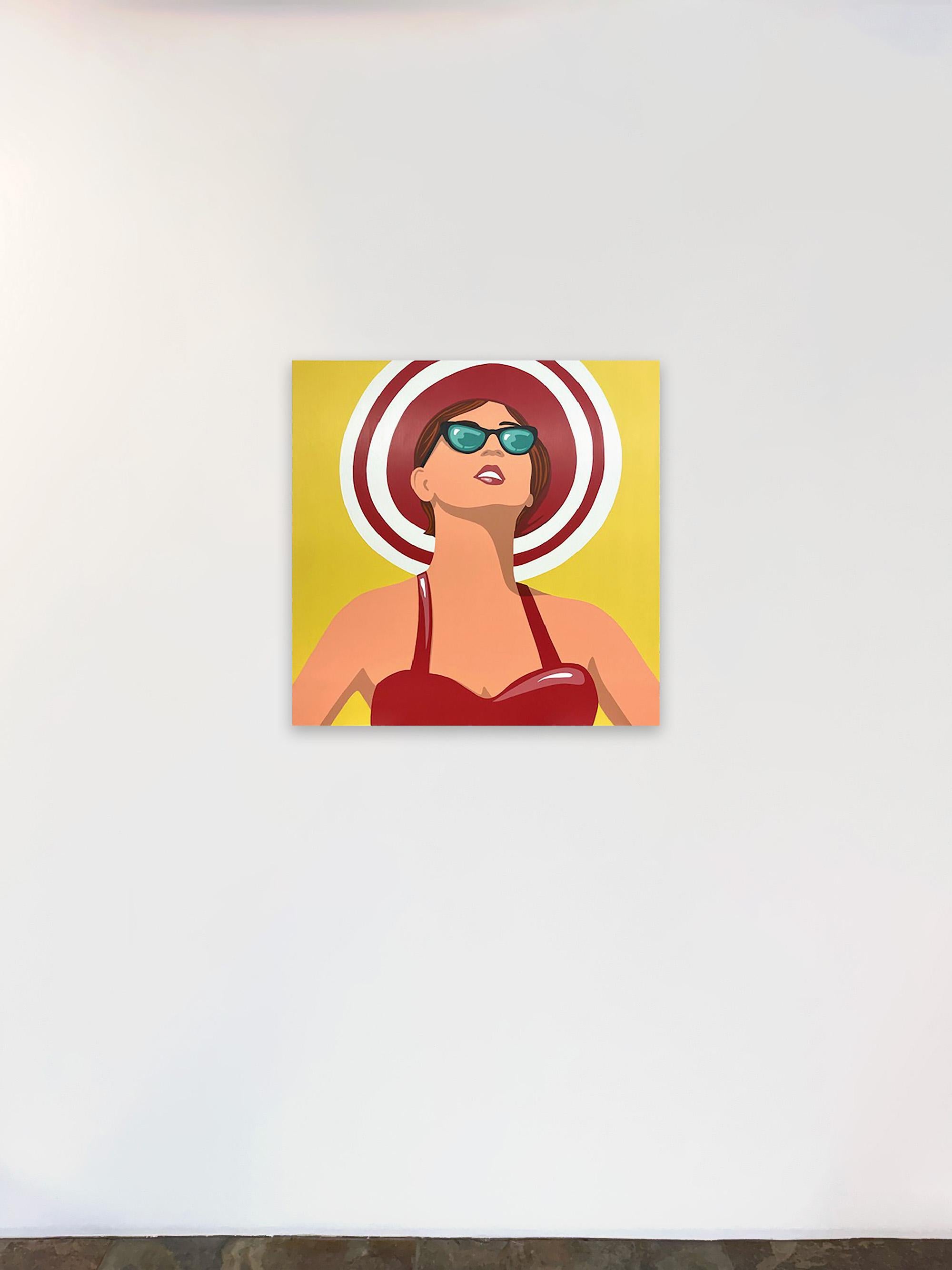 Retro Pop Portrait of Women in Acrylic on Panel_Imagine by James Wolanin For Sale 1