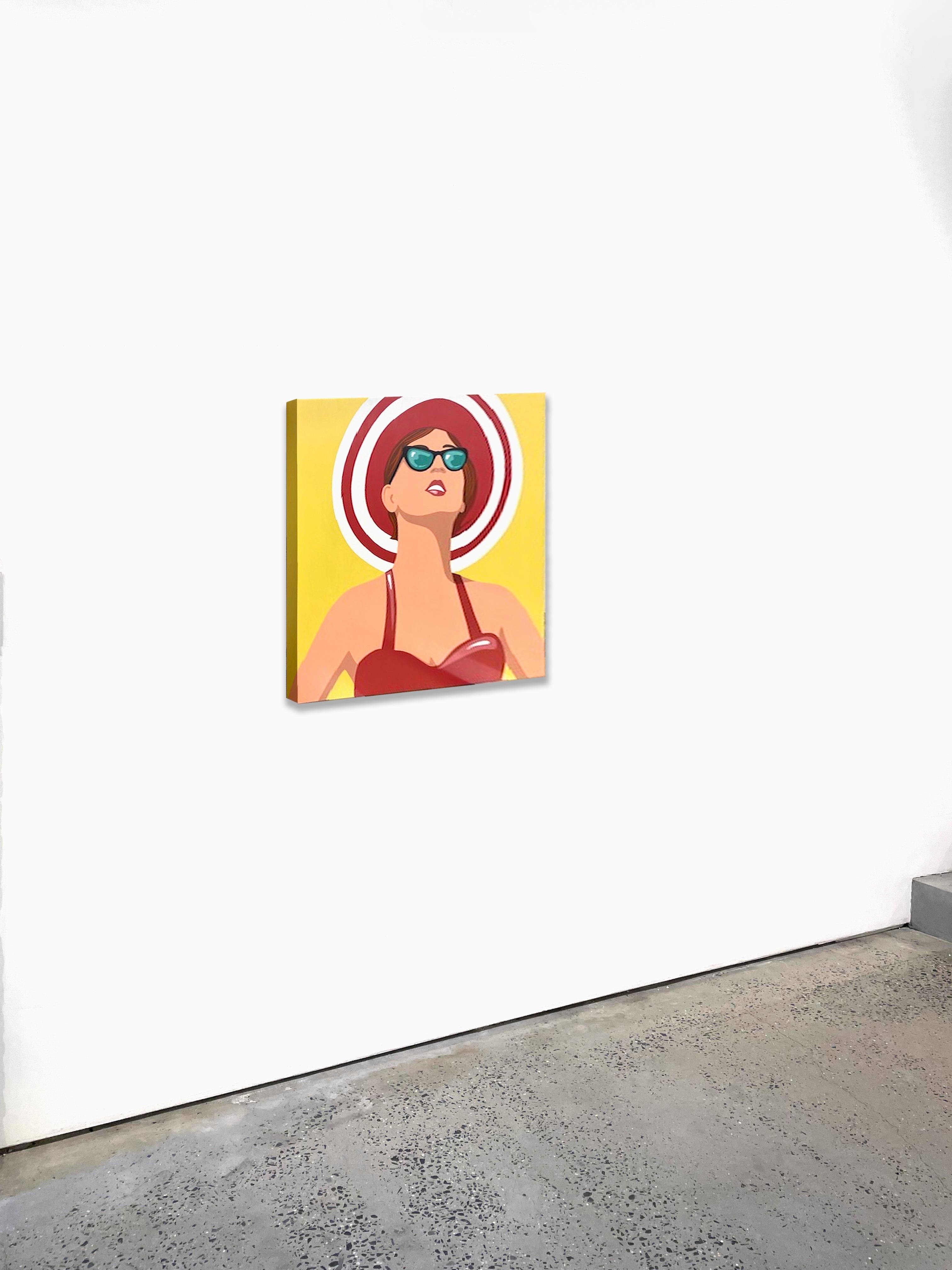 Retro Pop Portrait of Women in Acrylic on Panel_Imagine by James Wolanin For Sale 2