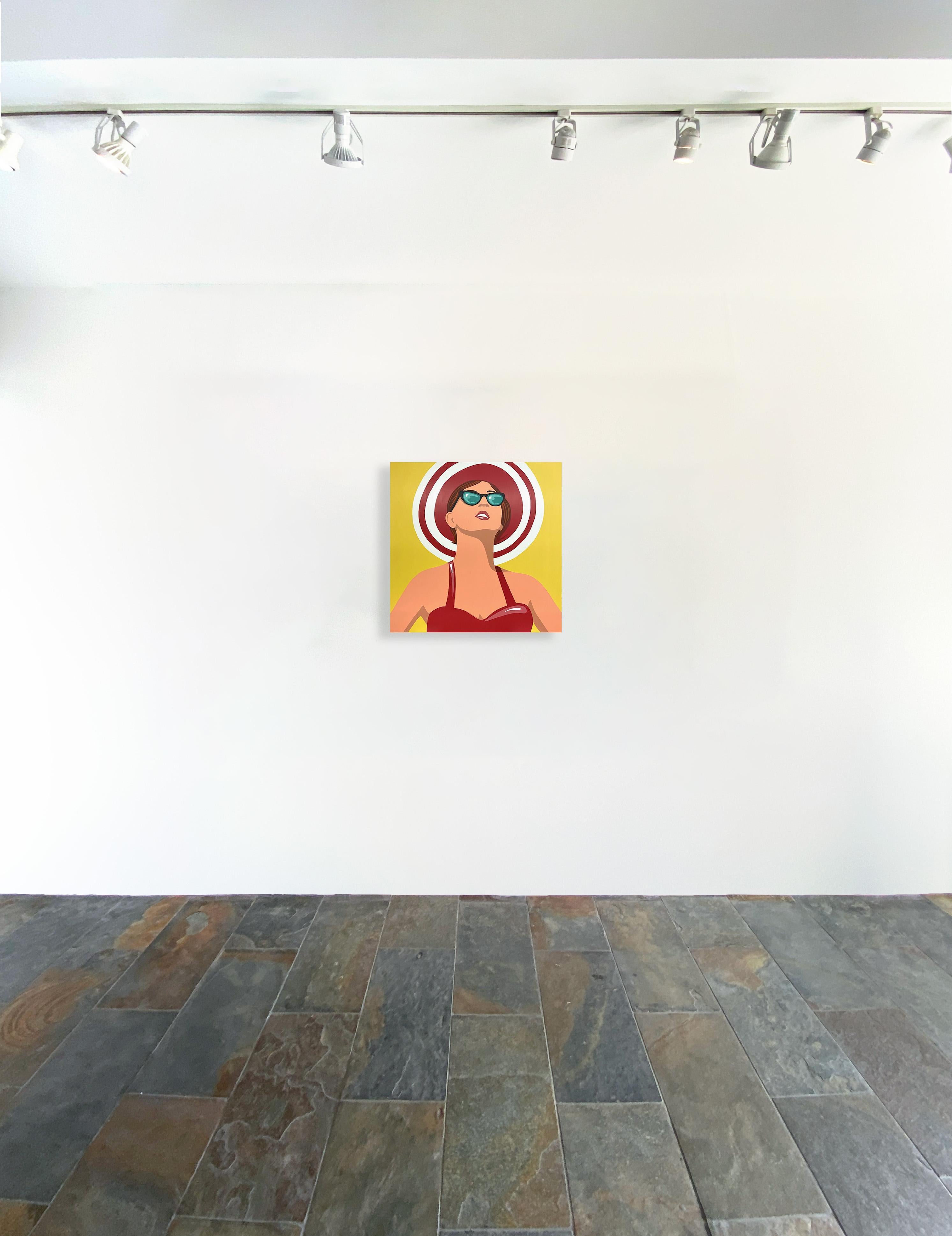 Retro Pop Portrait of Women in Acrylic on Panel_Imagine by James Wolanin For Sale 3