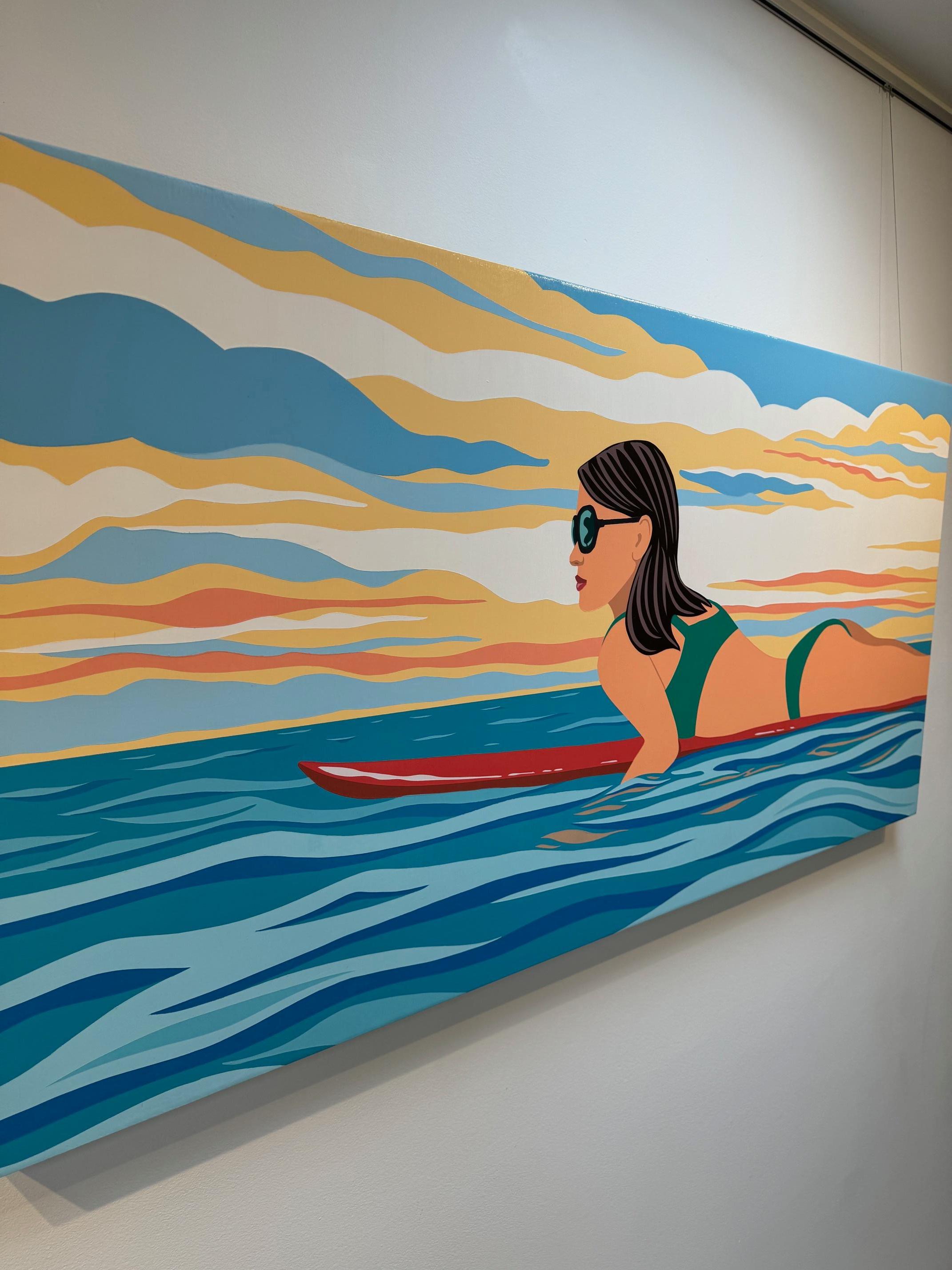 Chica surfista retro_Pop Art/Figurativo_James Wolanin, Atlantis en venta 4