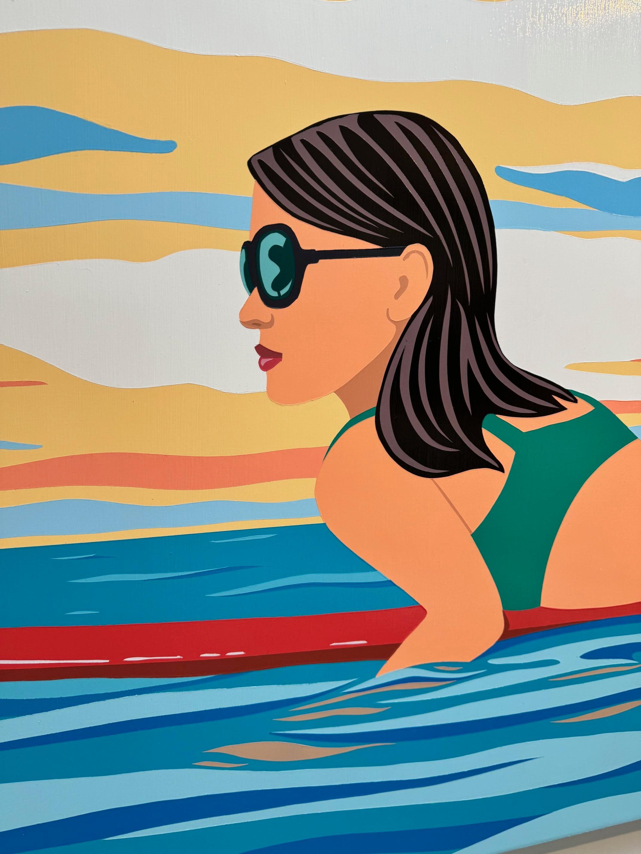 Chica surfista retro_Pop Art/Figurativo_James Wolanin, Atlantis en venta 5