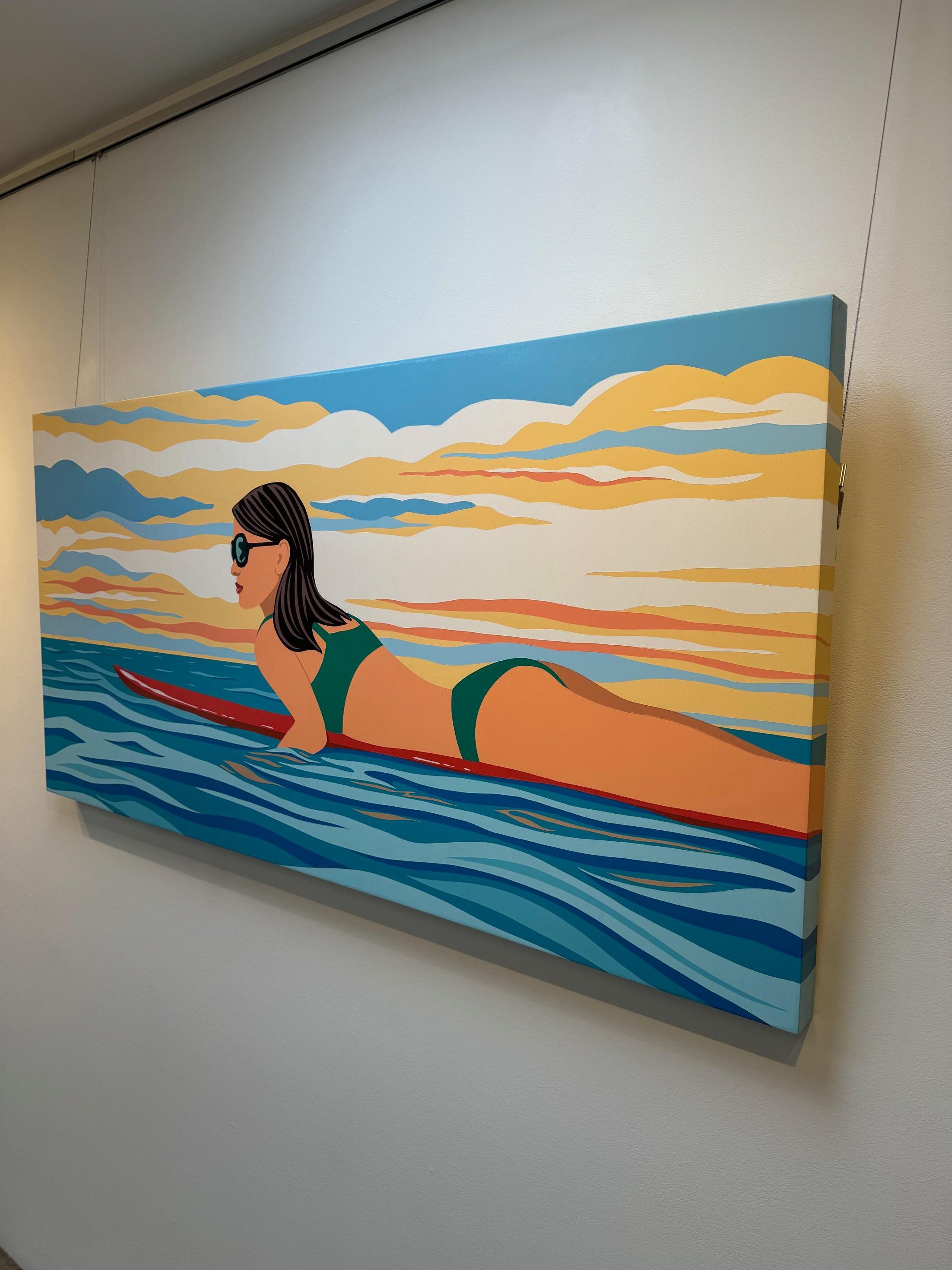Chica surfista retro_Pop Art/Figurativo_James Wolanin, Atlantis en venta 6