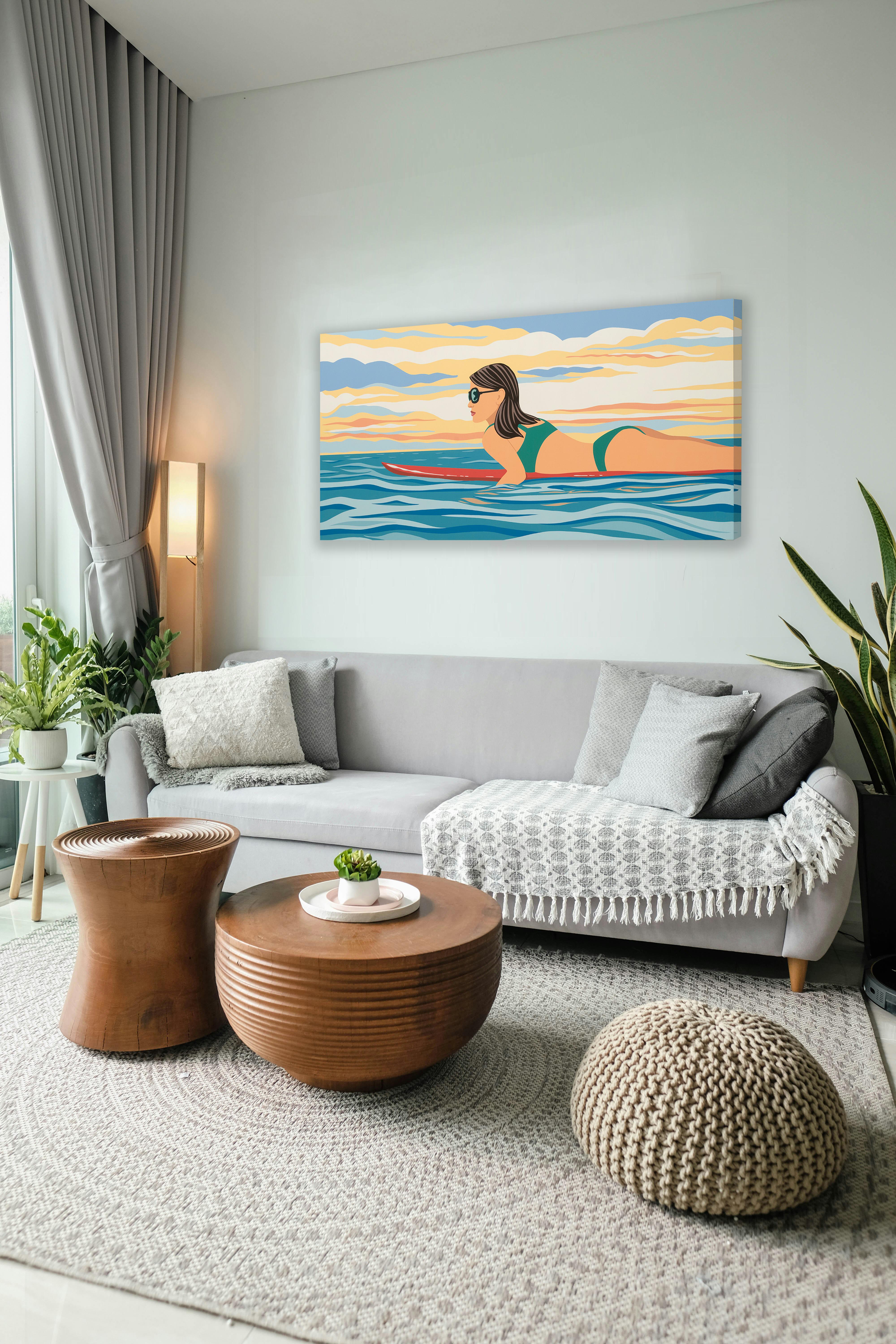 Surfer Girl_ Pop Art/Figurative_James Wolanin, Atlantis en vente 5