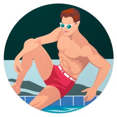 The Look_James Wolanin_Acrylic/Gloss Varnish/ Round Panel_Swimmer