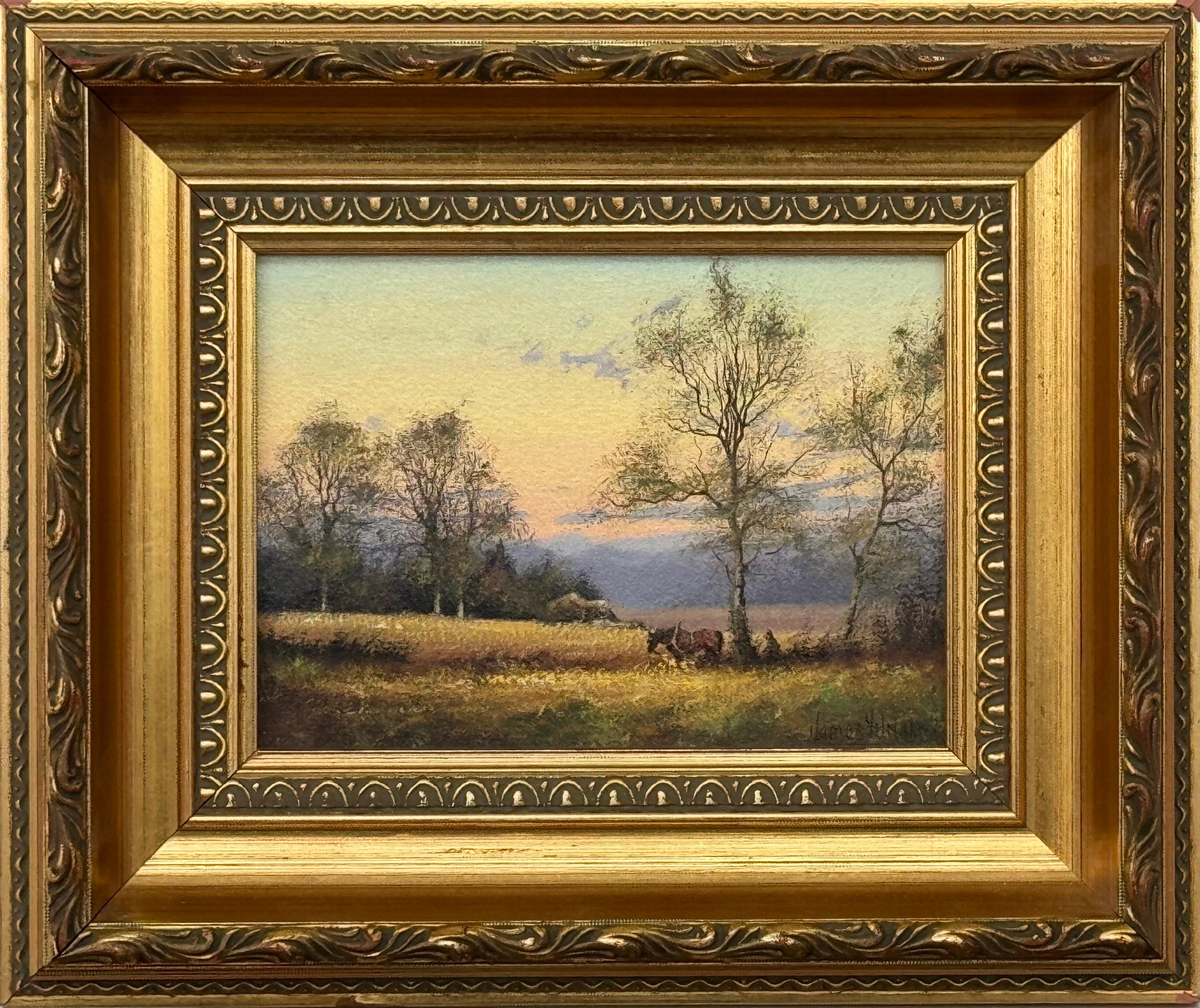 Horse 
Figure in the English Countryside by 20th Century Landscape Artist