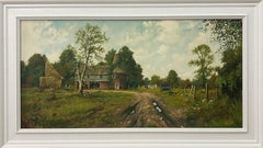 Large Farm Scene with Oast House in the English Countryside by British Artist