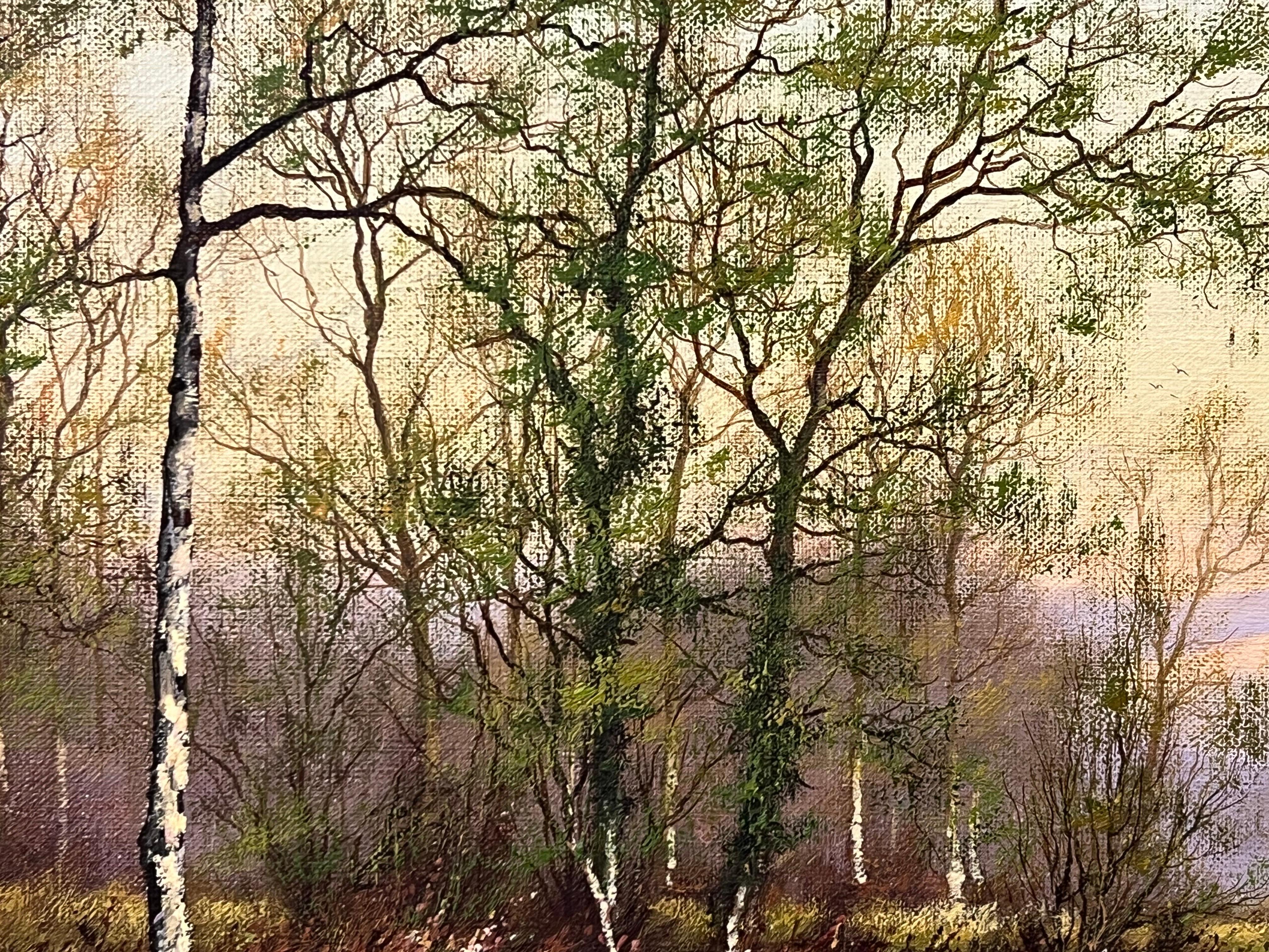 Oil Painting of a Woodland Scene in the English Countryside by British Artist For Sale 11