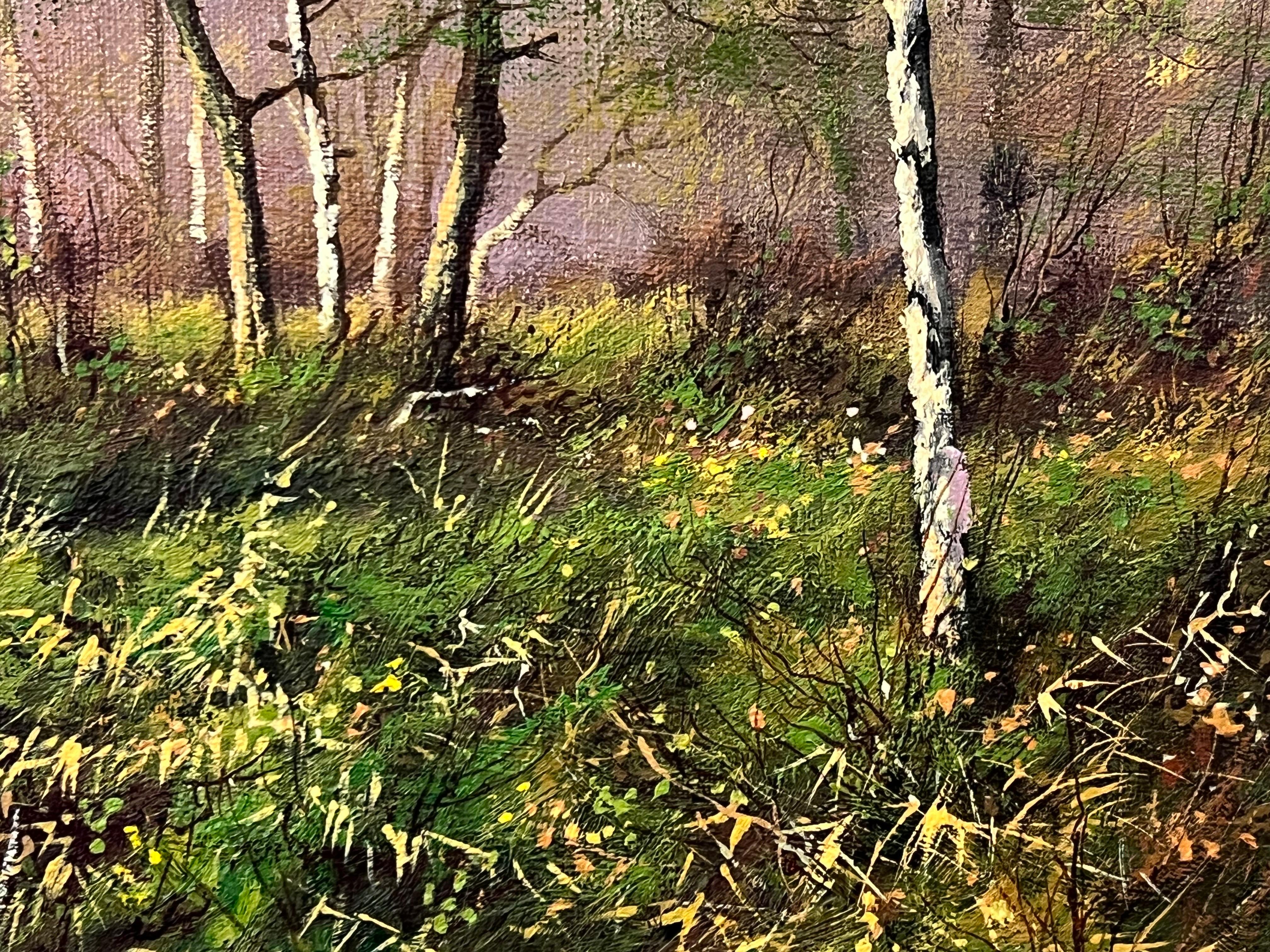 Oil Painting of a Woodland Scene in the English Countryside by British Artist For Sale 13