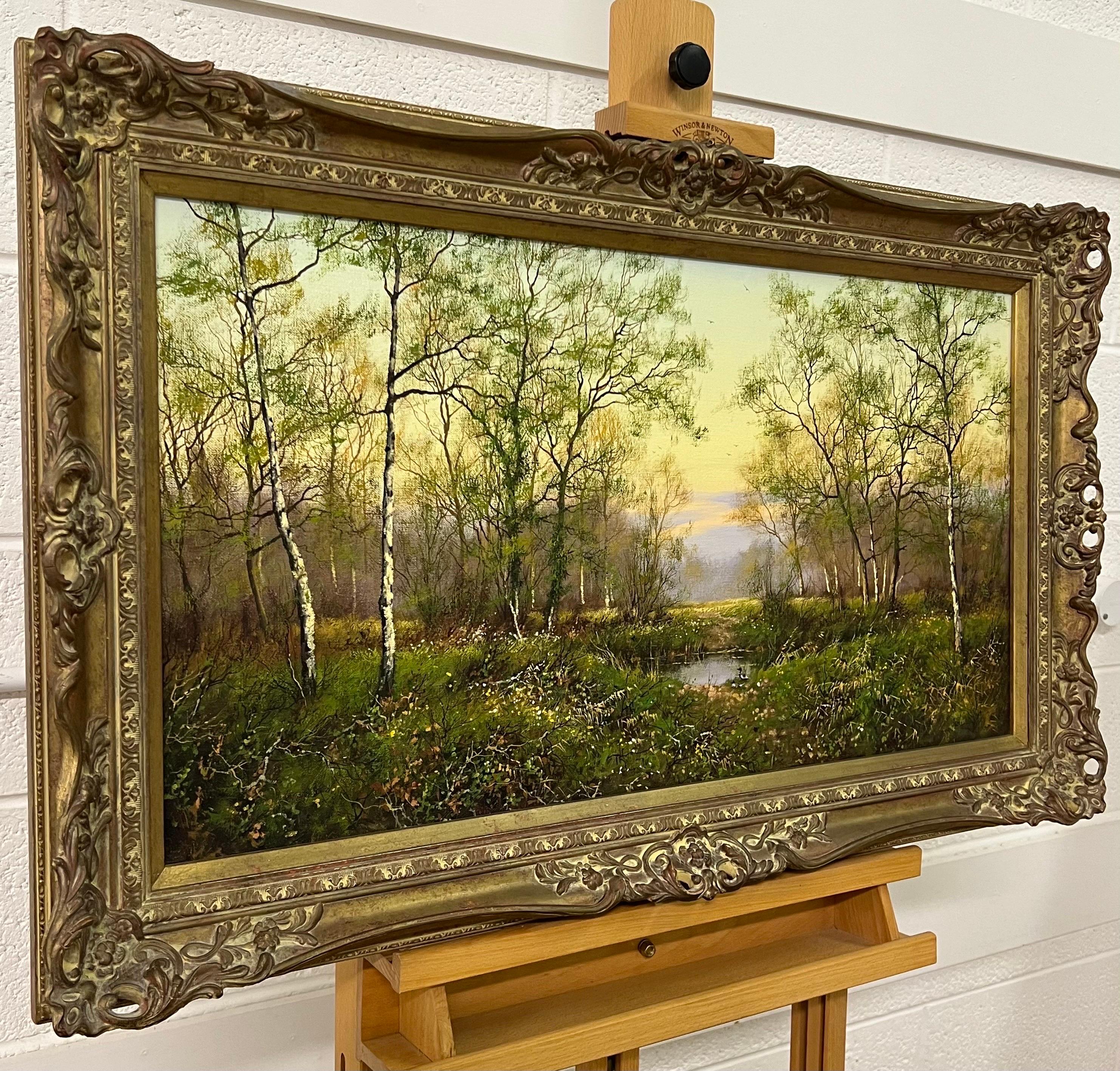 Ölgemälde einer Waldszene in der englischen Landschaft des britischen Künstlers – Painting von James Wright