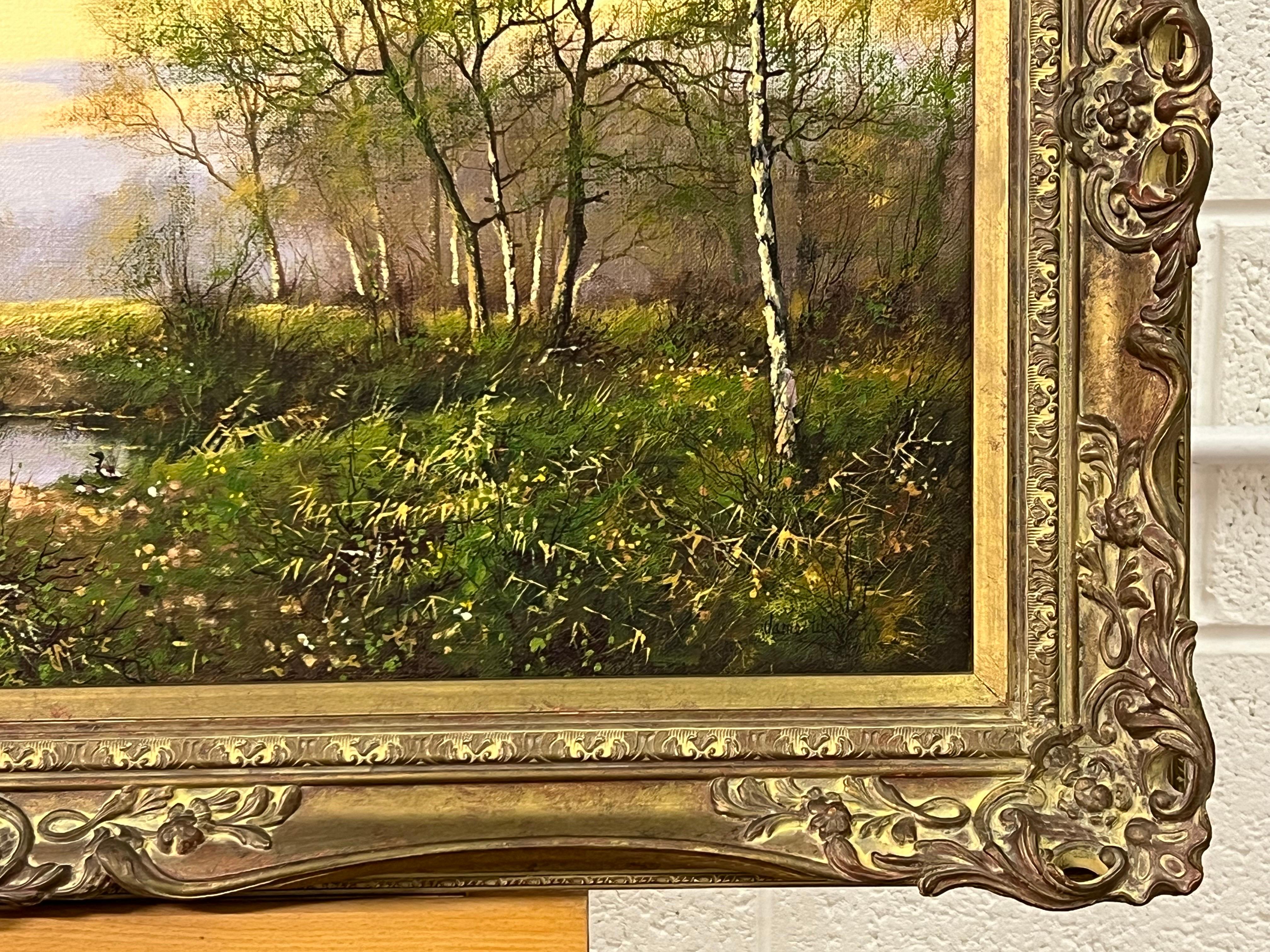 Oil Painting of a Woodland Scene in the English Countryside by British Artist For Sale 2