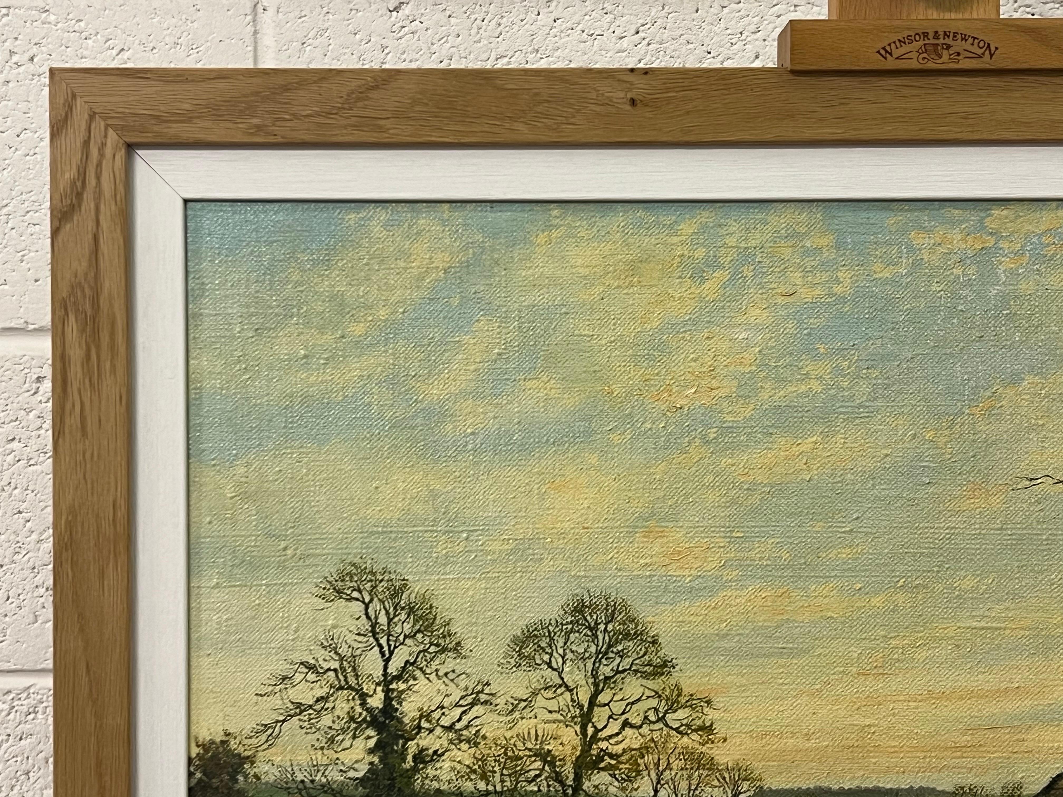 Old Barn Scene of a Farm in the English Countryside by British Landscape Artist For Sale 3