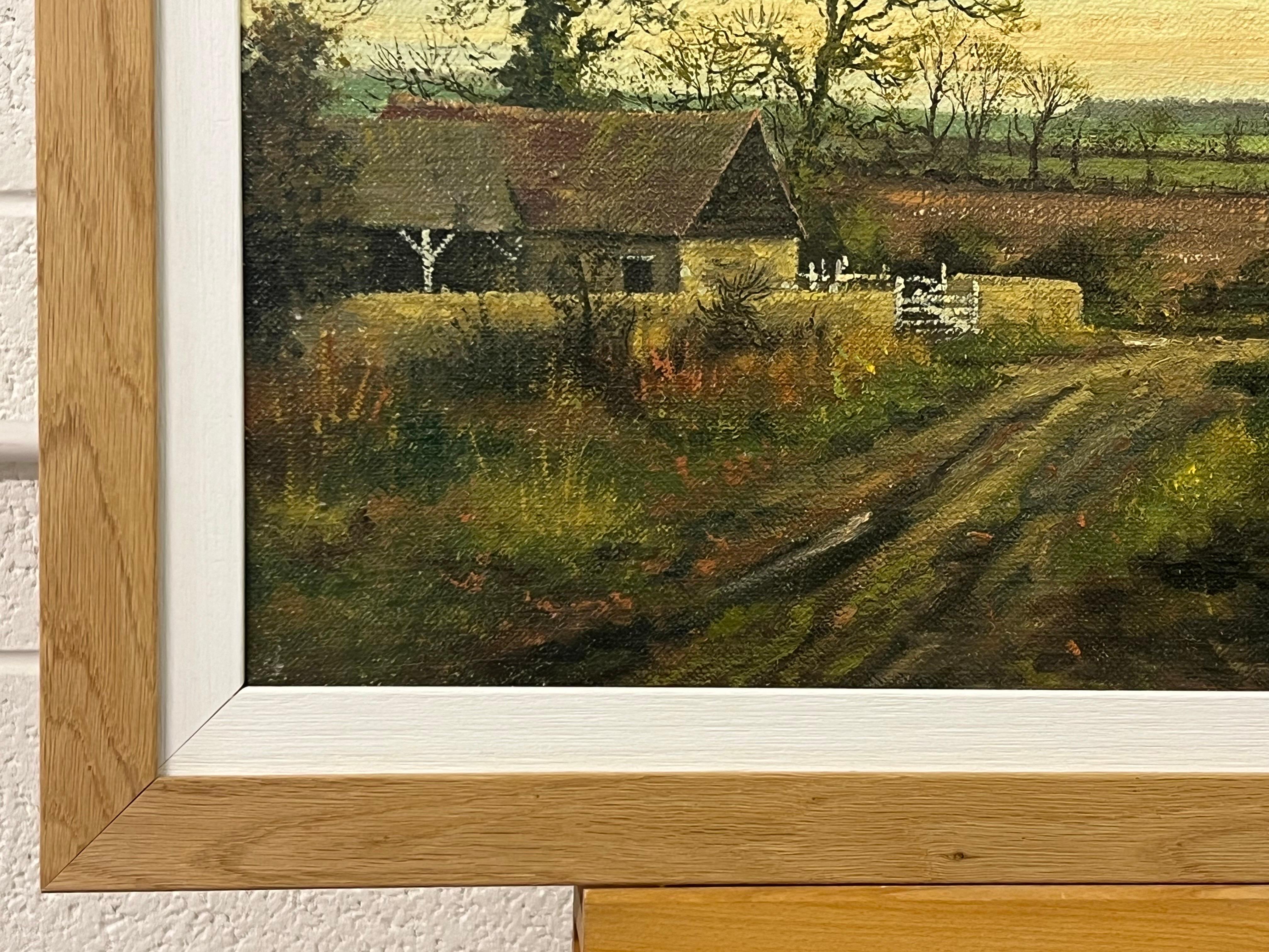 Old Barn Scene of a Farm in the English Countryside by British Landscape Artist For Sale 2