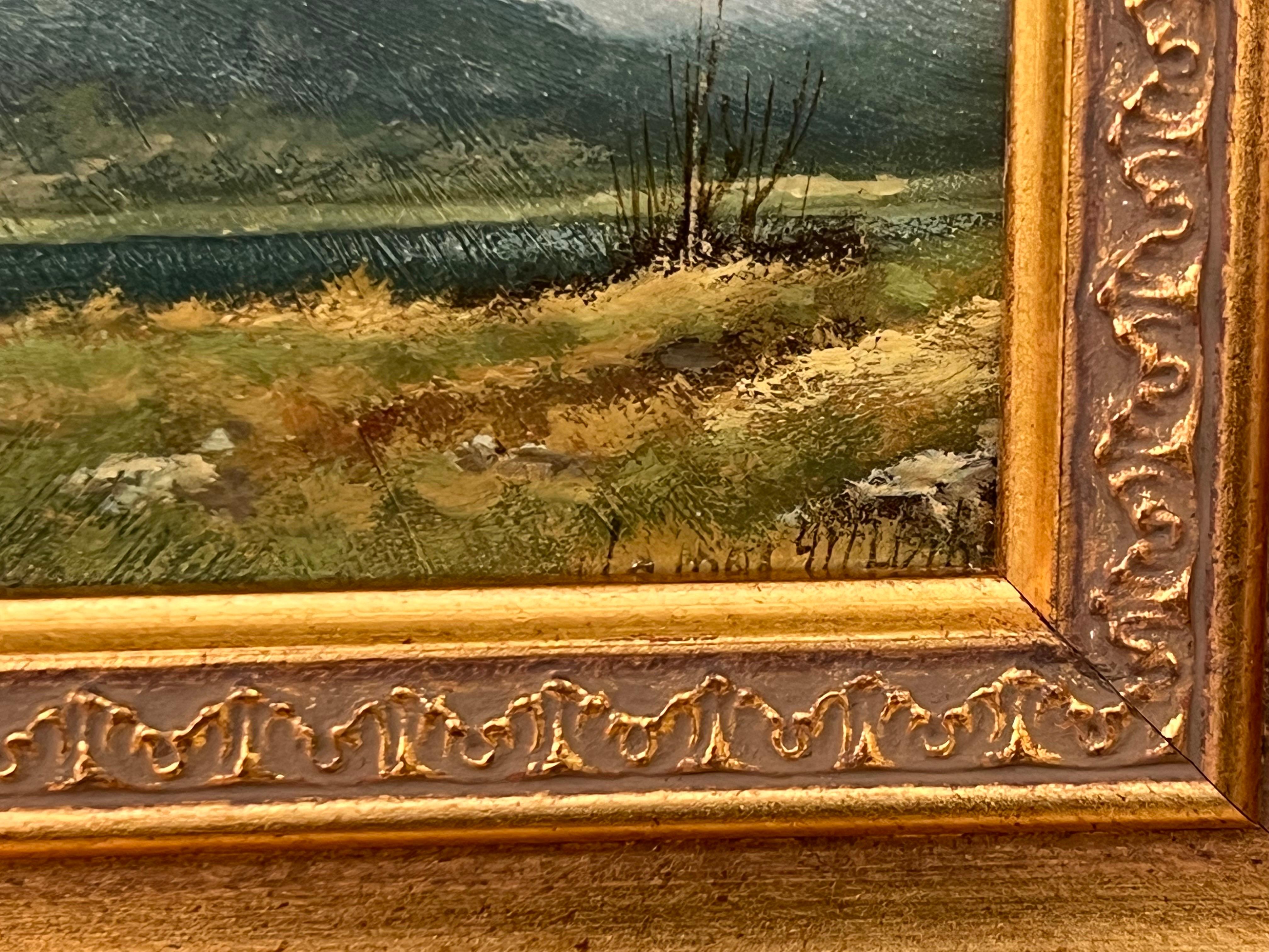 Painting of a Mountain in Lake District England by 20th Century British Artist For Sale 3