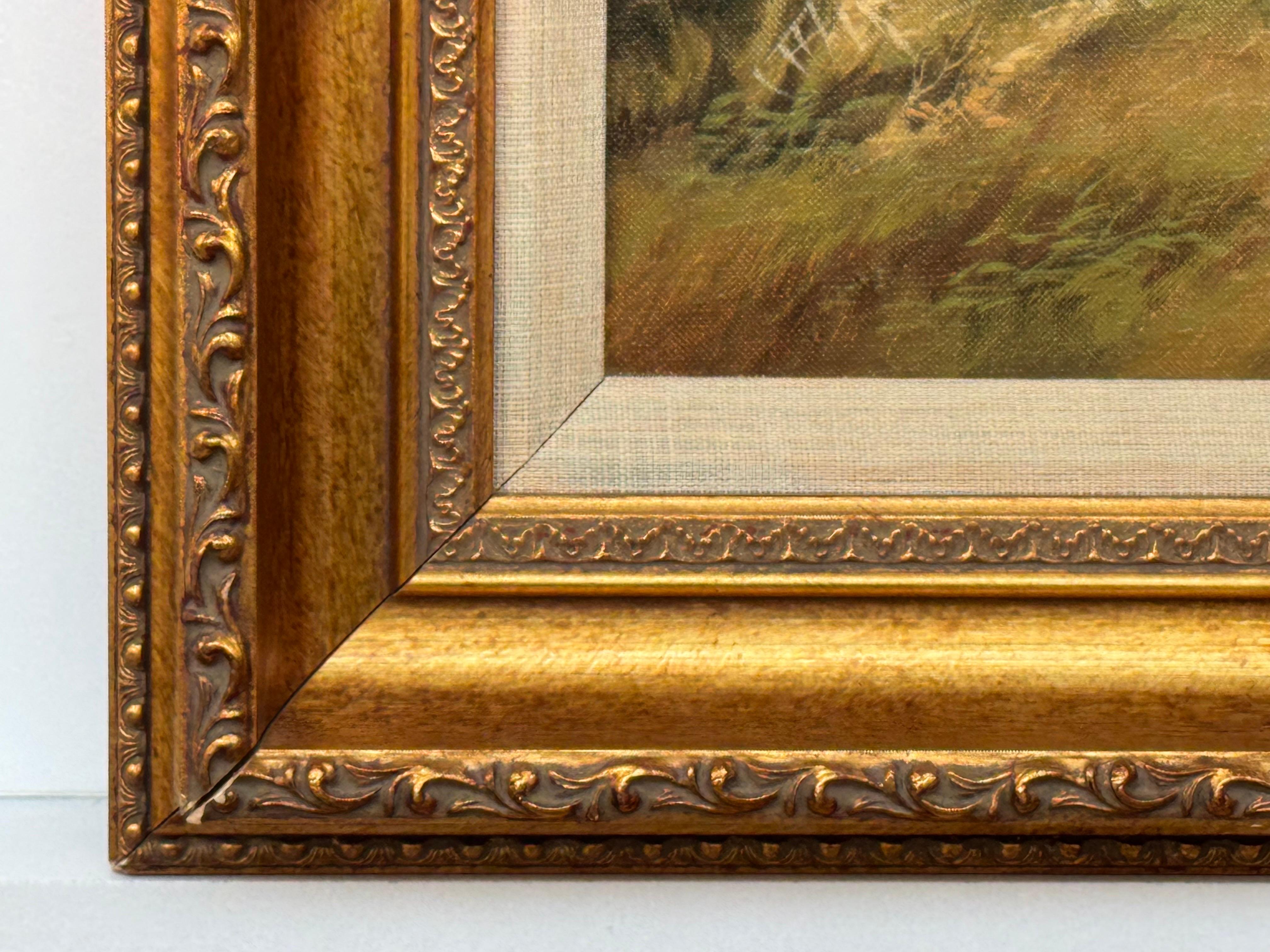 Painting of River Winter Trees in the English Countryside by 20th Century Artist For Sale 2