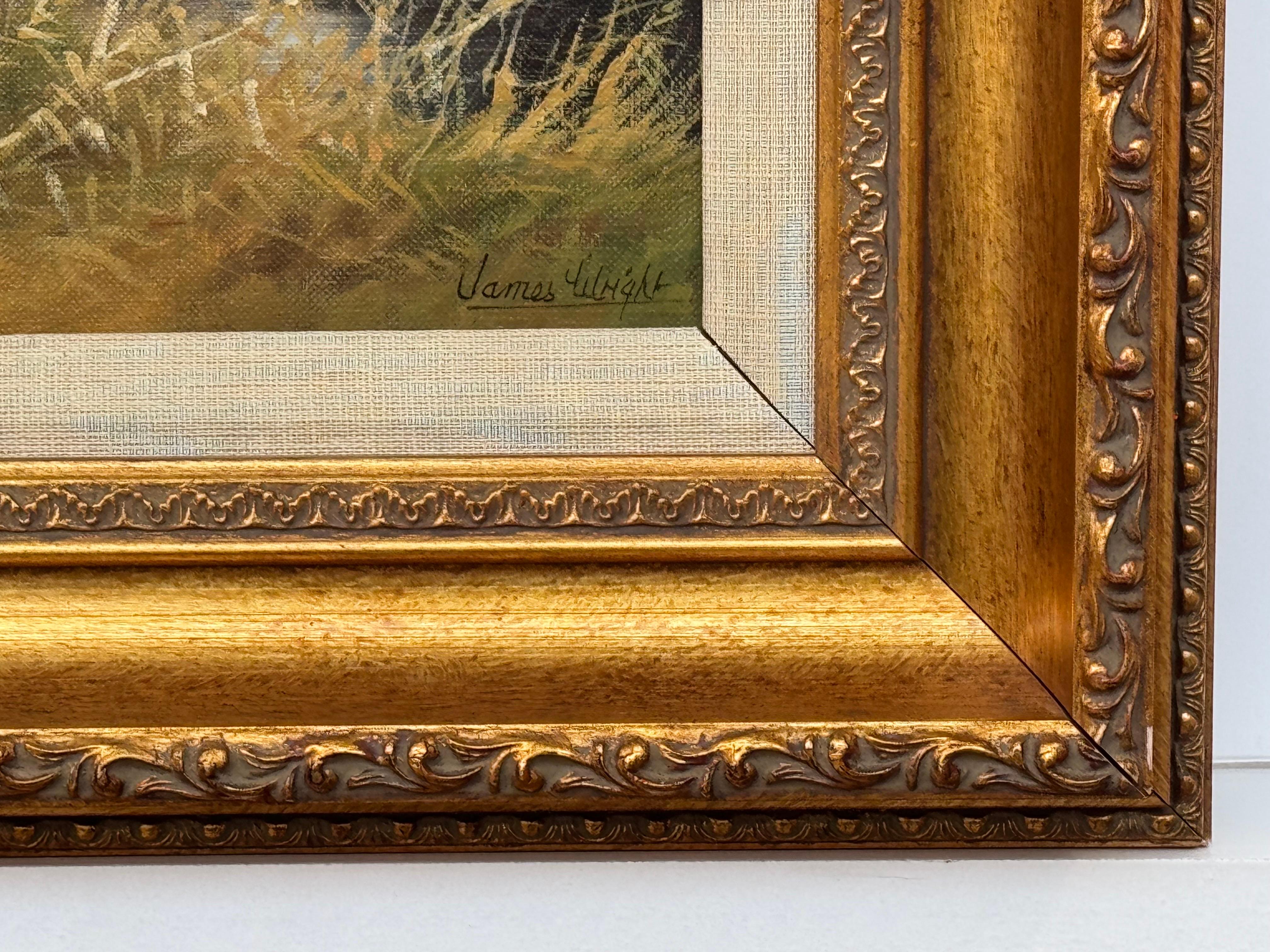 Painting of River Winter Trees in the English Countryside by 20th Century Artist For Sale 4