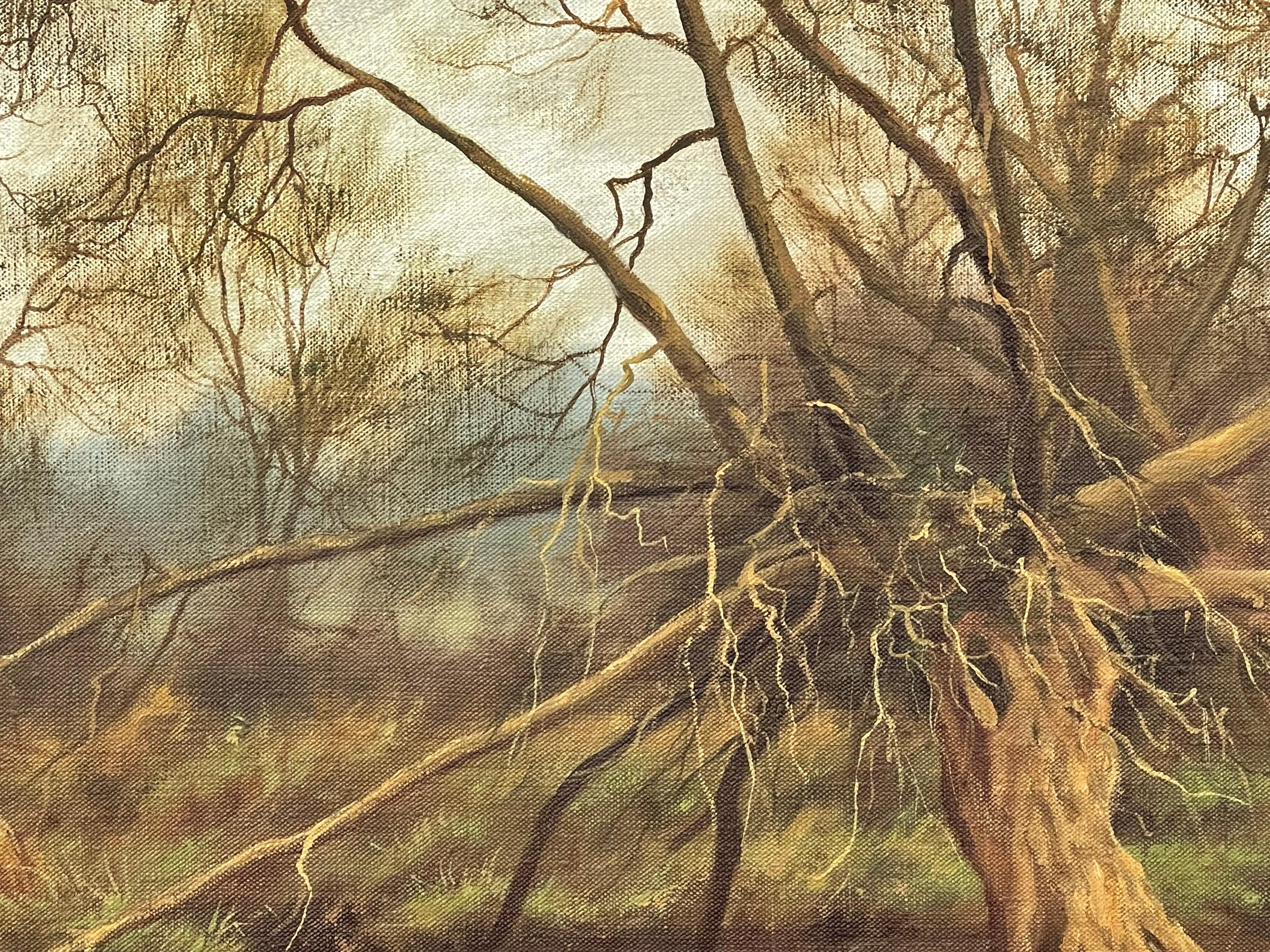 Gemälde der englischen Landschaft mit Flussottern von Modern British artist im Angebot 10
