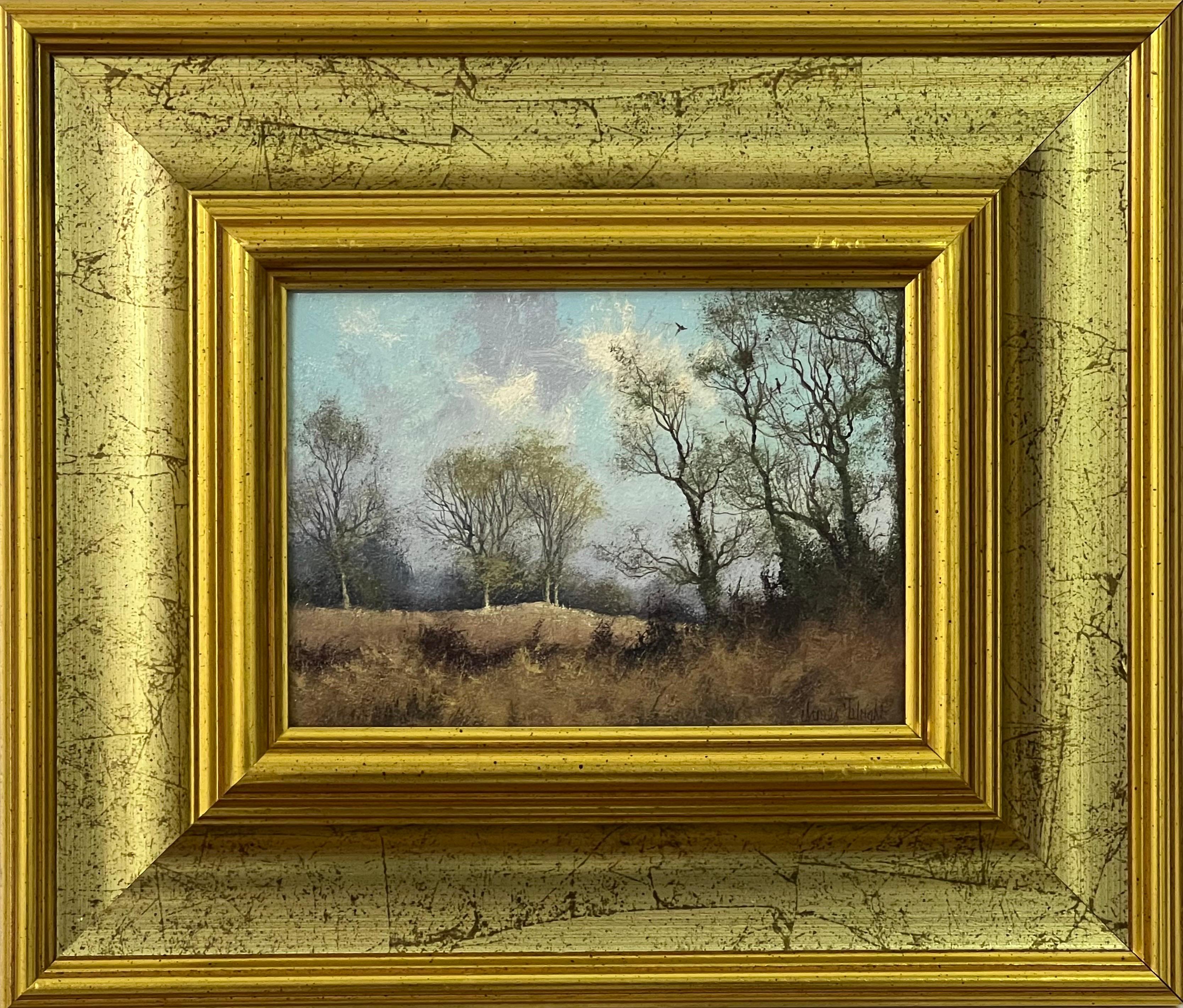 James Wright Landscape Painting – Gemälde von Waldbäumen in der englischen Landschaft des 20. Jahrhunderts