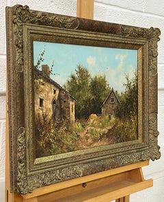 Rural Farm House Scene with Hens in English Countryside by 20th Century Artist