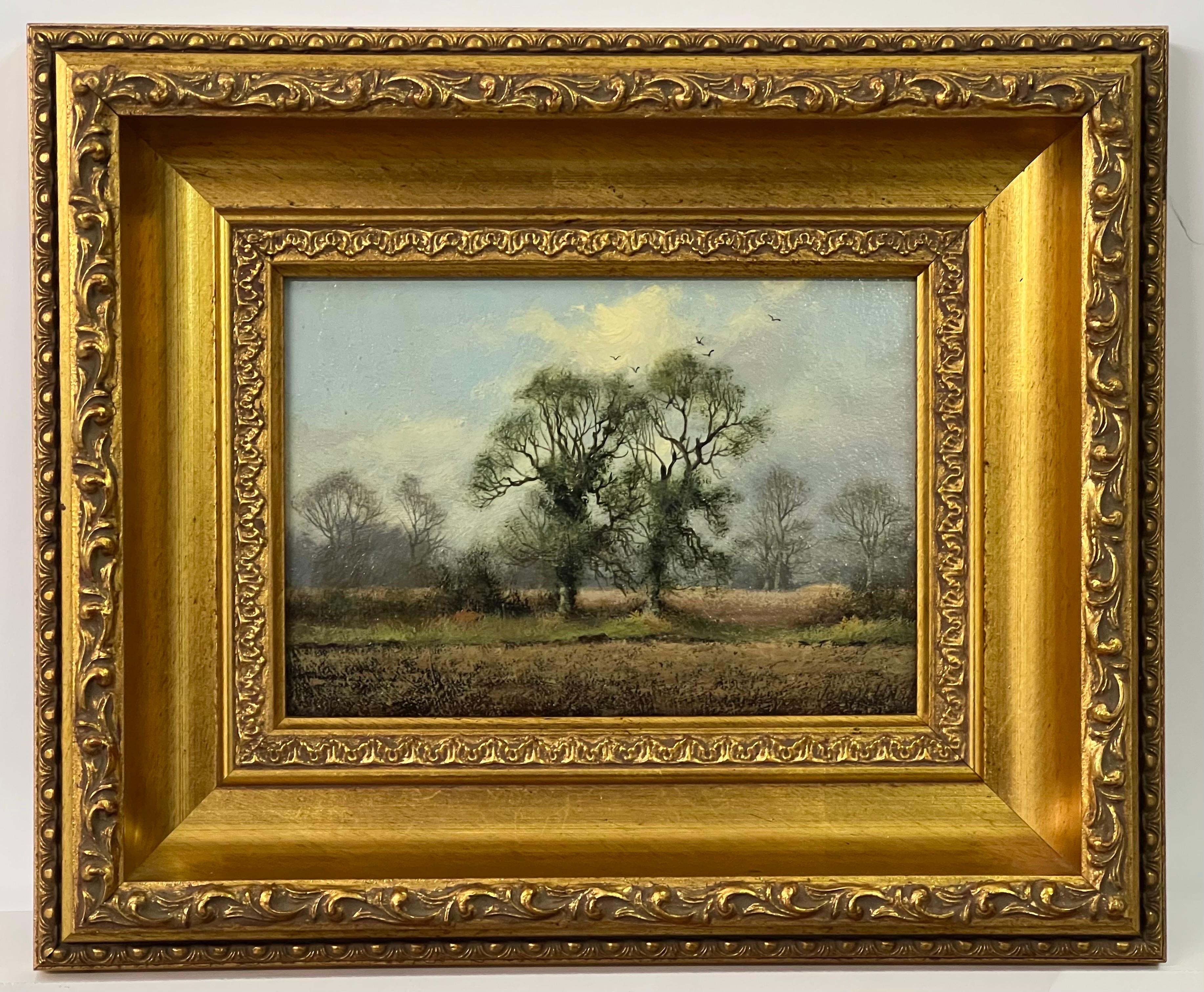 Rural Tree Study in English Countryside by 20th Century British Landscape Artist - Painting by James Wright