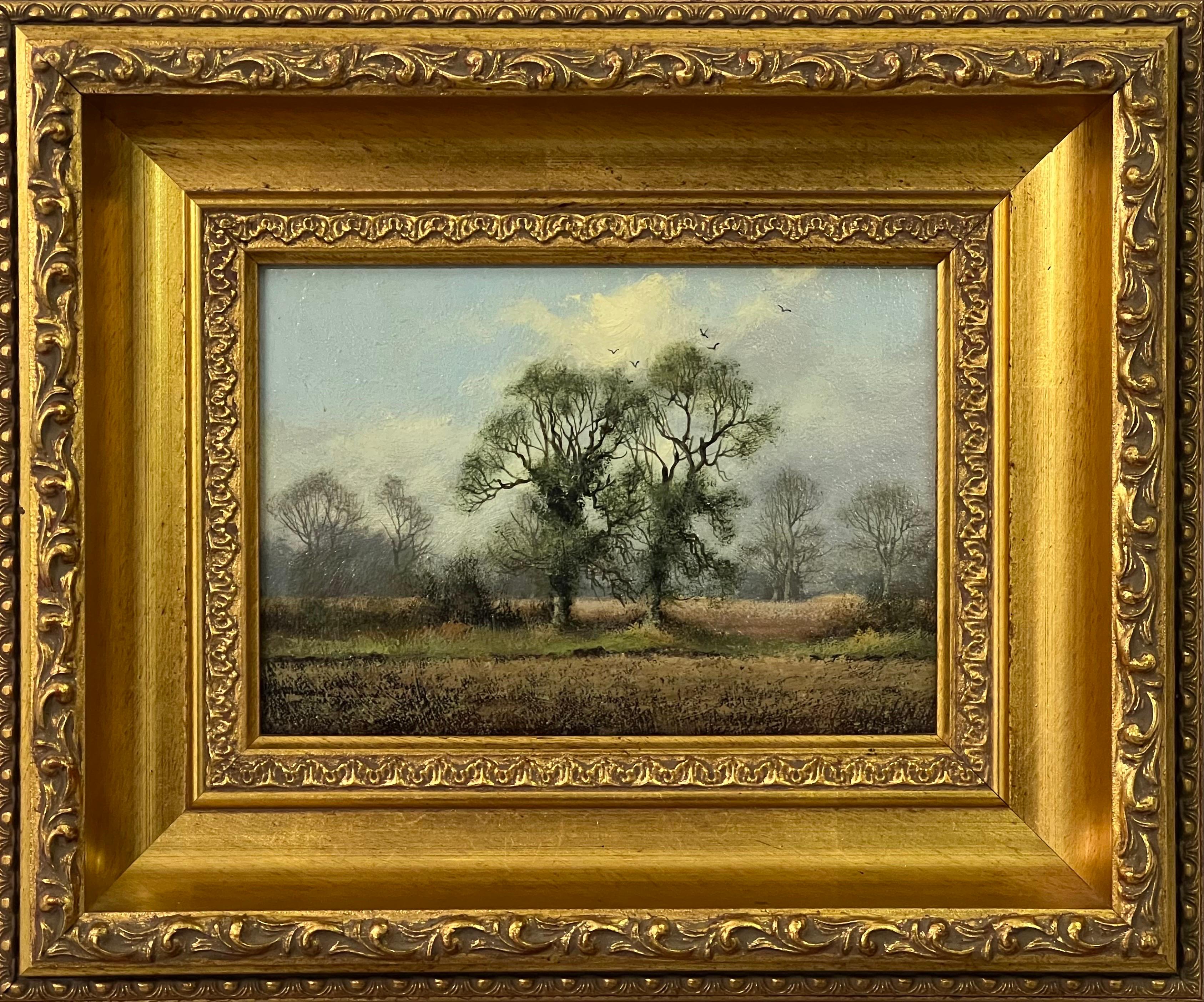 Étude d'arbre de campagne en campagne anglaise par un artiste paysagiste britannique du 20e siècle