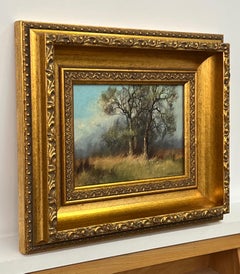 Tree Study & Field in the English Countryside by 20th Century Landscape Artist